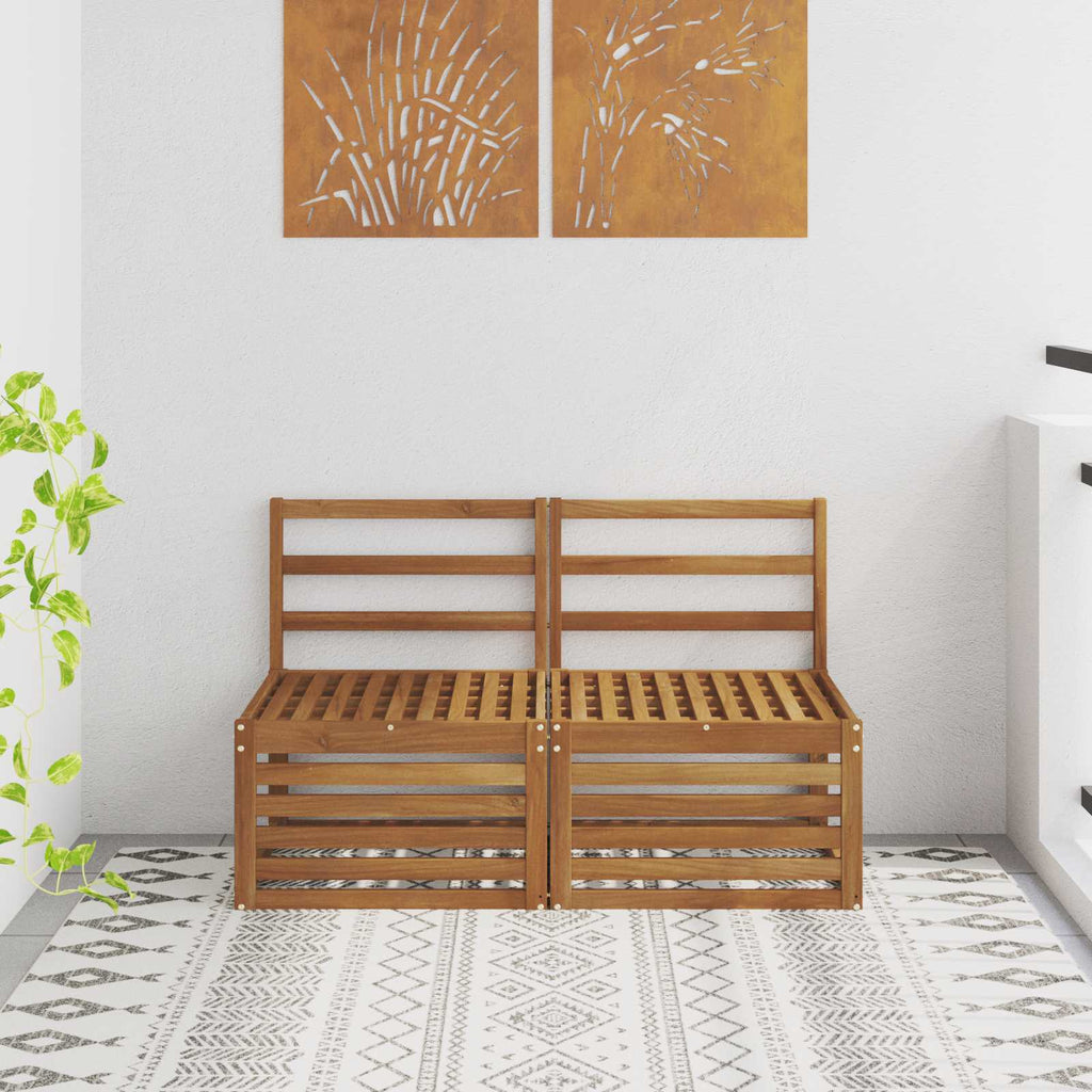vidaXL 2 Sztuka Środkowa sofa ogrodowa Lite Drewno Akacji Naturalny