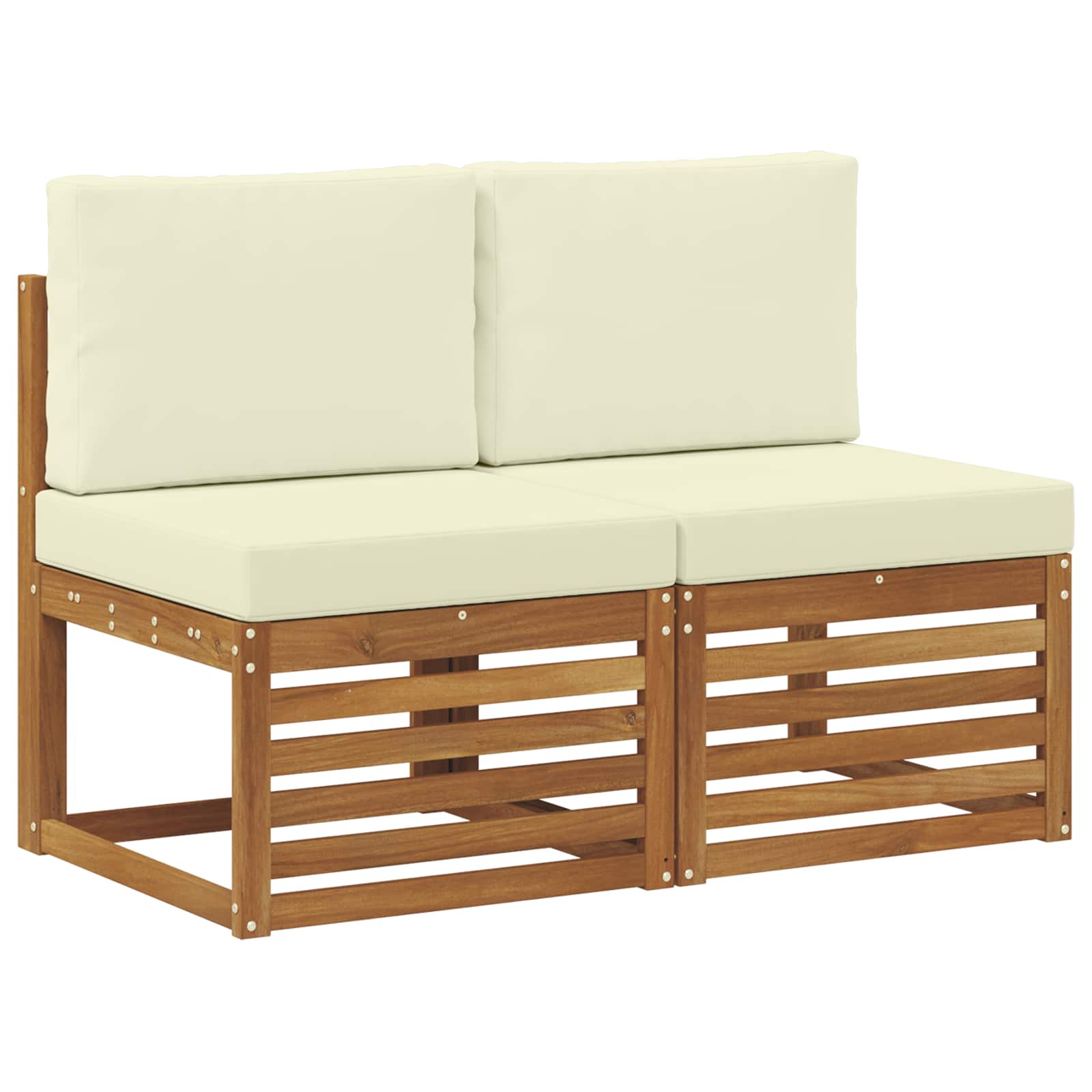 vidaXL 2 Sztuka Środkowa sofa ogrodowa Lite Drewno Akacji Naturalny