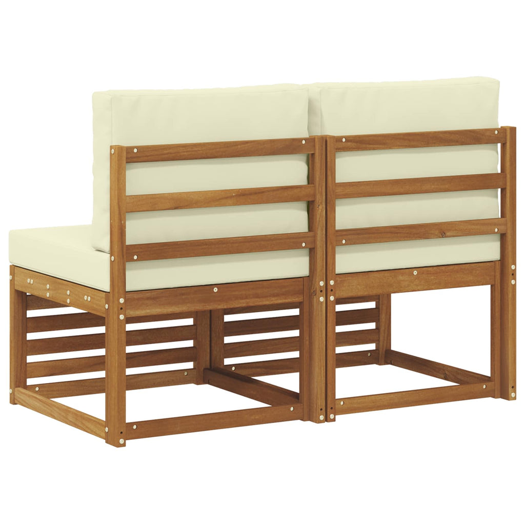vidaXL 2 Sztuka Środkowa sofa ogrodowa Lite Drewno Akacji Naturalny
