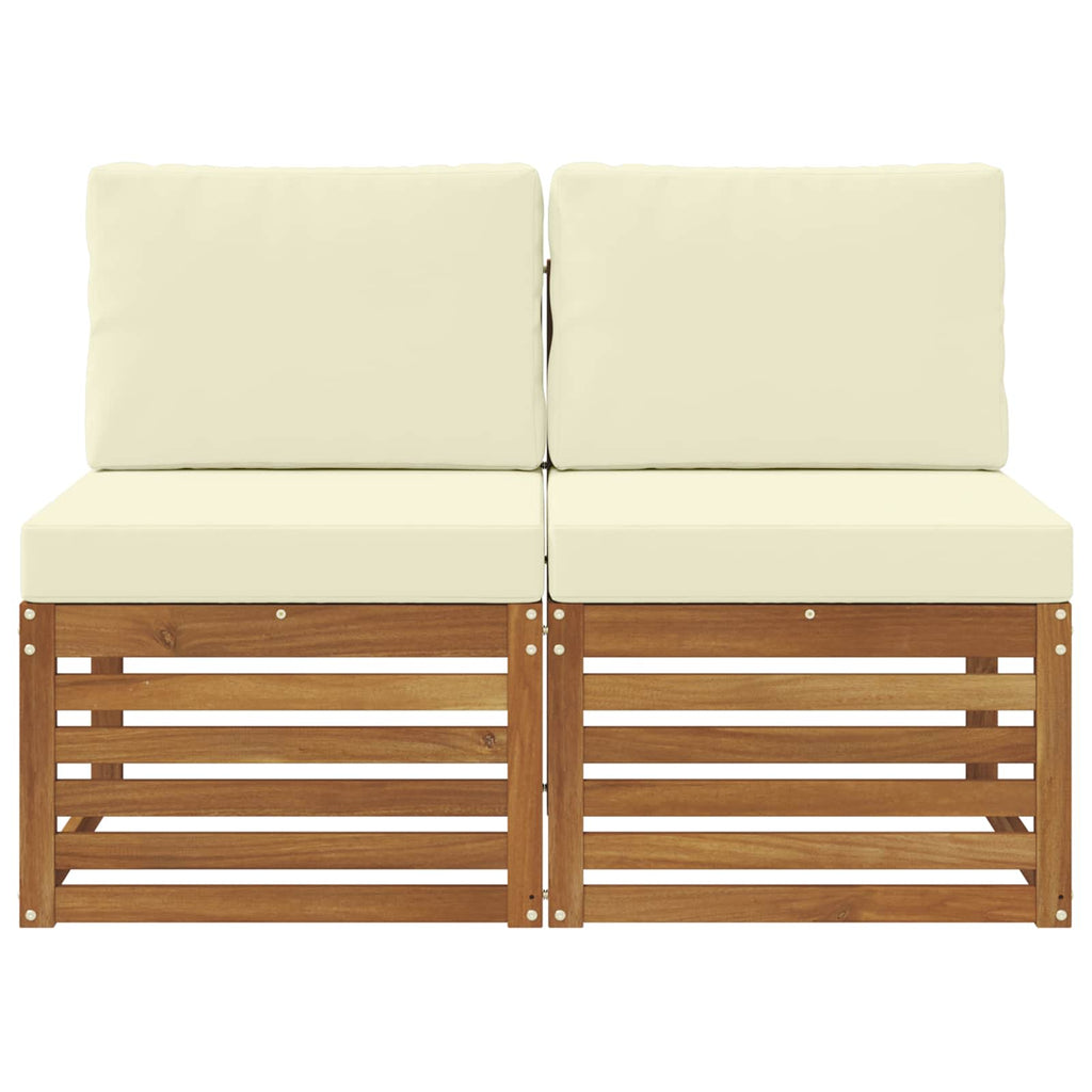 vidaXL 2 Sztuka Środkowa sofa ogrodowa Lite Drewno Akacji Naturalny
