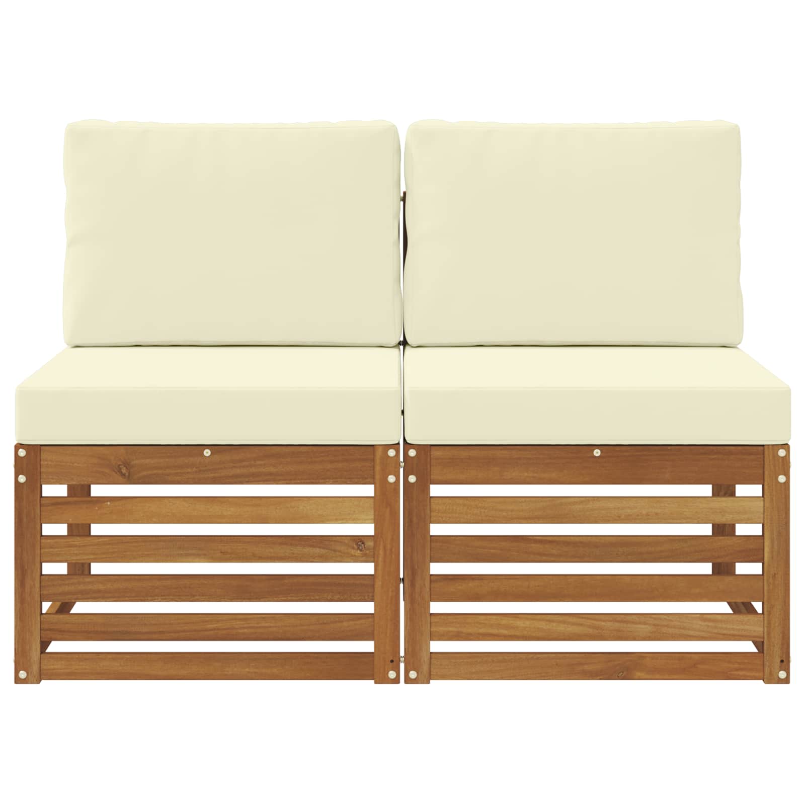 vidaXL 2 Sztuka Środkowa sofa ogrodowa Lite Drewno Akacji Naturalny