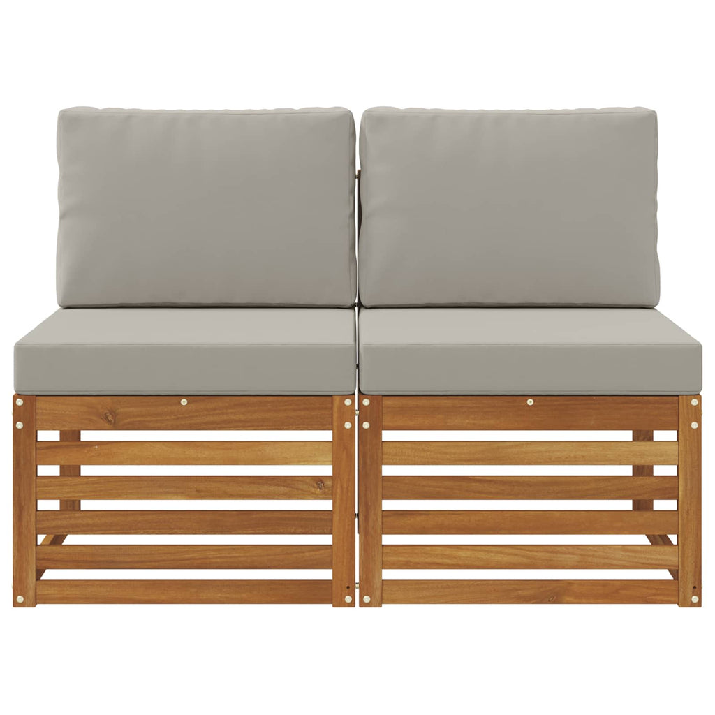 vidaXL 2 Sztuka Środkowa sofa ogrodowa Lite Drewno Akacji Naturalny