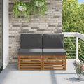 vidaXL 2 Sztuka Środkowa sofa ogrodowa Lite Drewno Akacji Naturalny