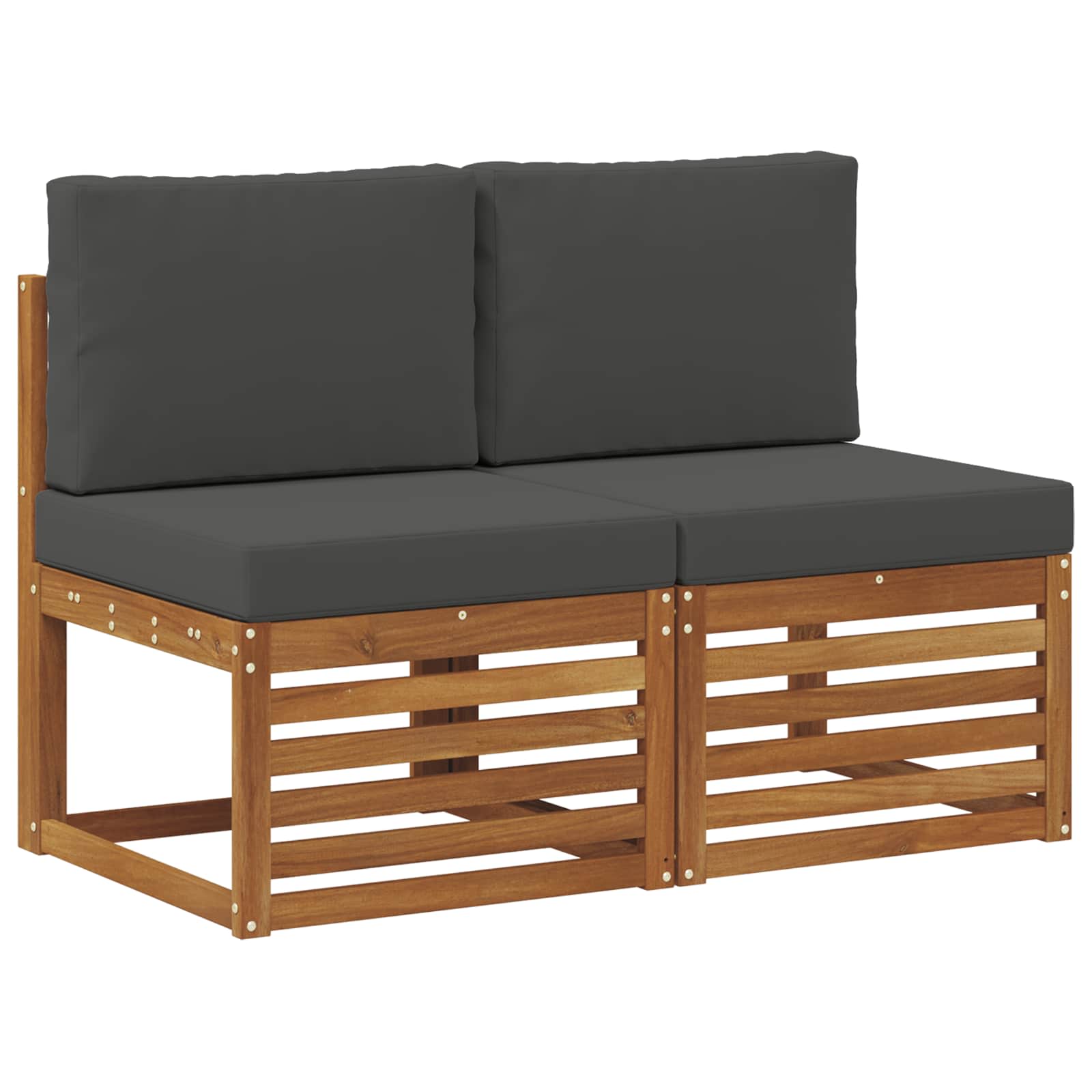 vidaXL 2 Sztuka Środkowa sofa ogrodowa Lite Drewno Akacji Naturalny
