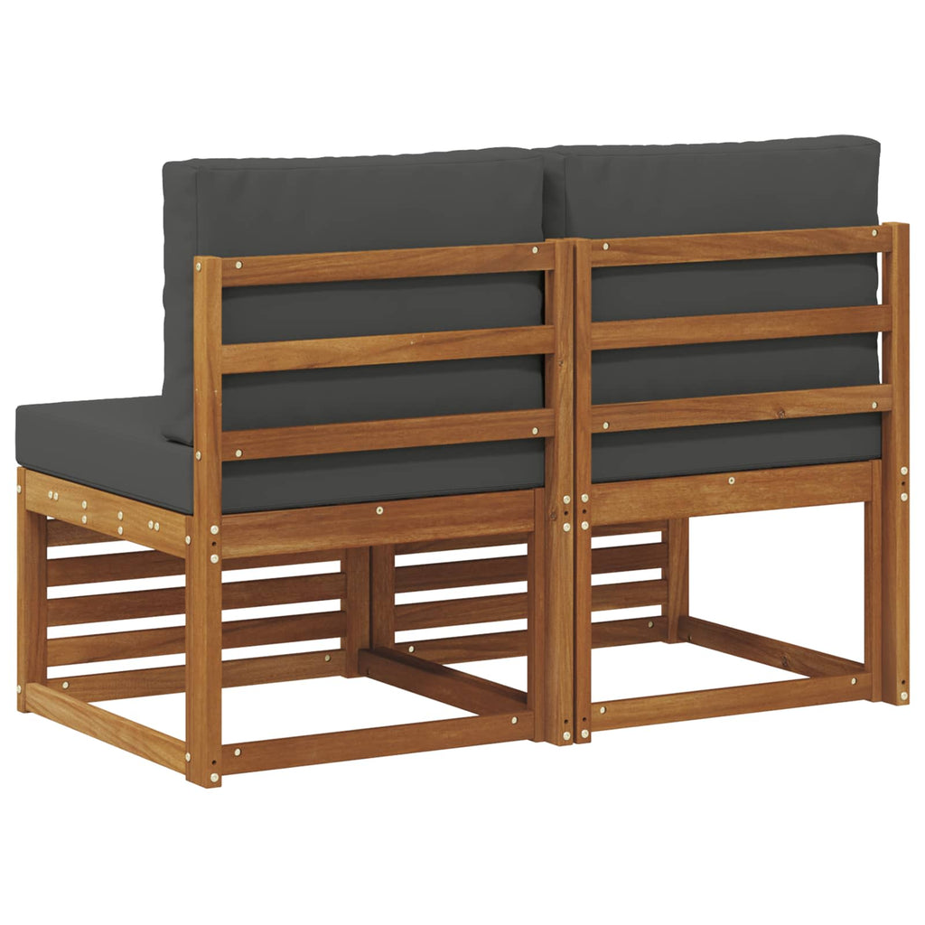 vidaXL 2 Sztuka Środkowa sofa ogrodowa Lite Drewno Akacji Naturalny