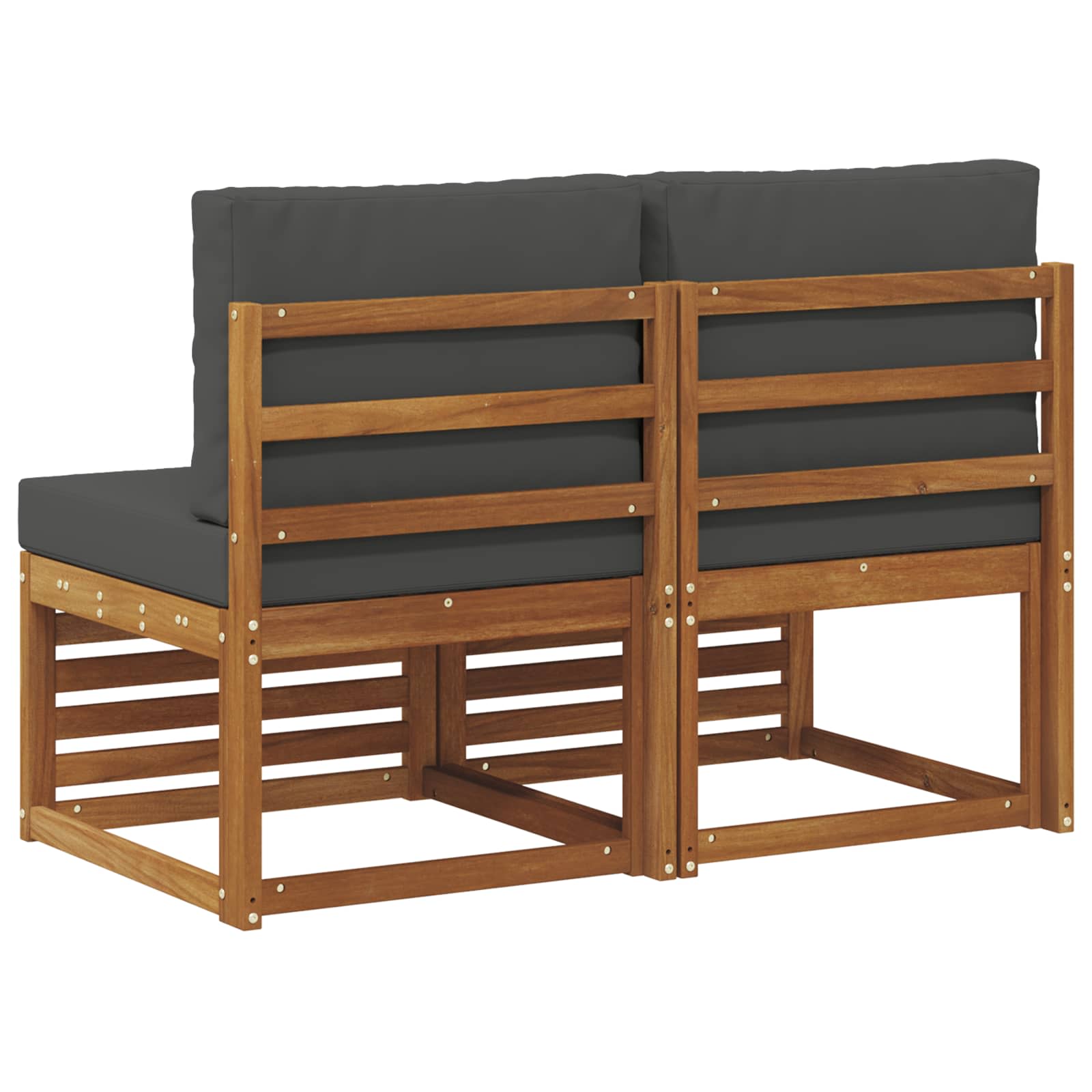 vidaXL 2 Sztuka Środkowa sofa ogrodowa Lite Drewno Akacji Naturalny