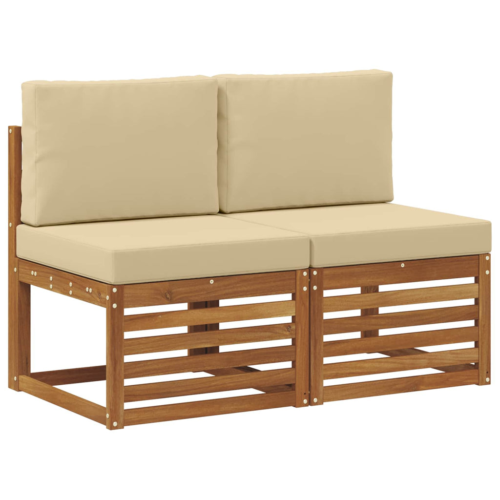 vidaXL 2 Sztuka Środkowa sofa ogrodowa Lite Drewno Akacji Naturalny