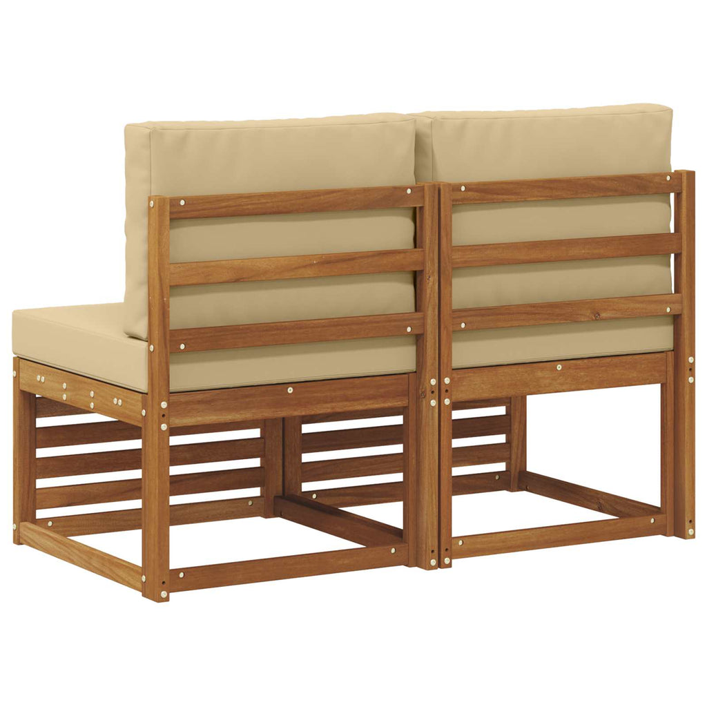 vidaXL 2 Sztuka Środkowa sofa ogrodowa Lite Drewno Akacji Naturalny