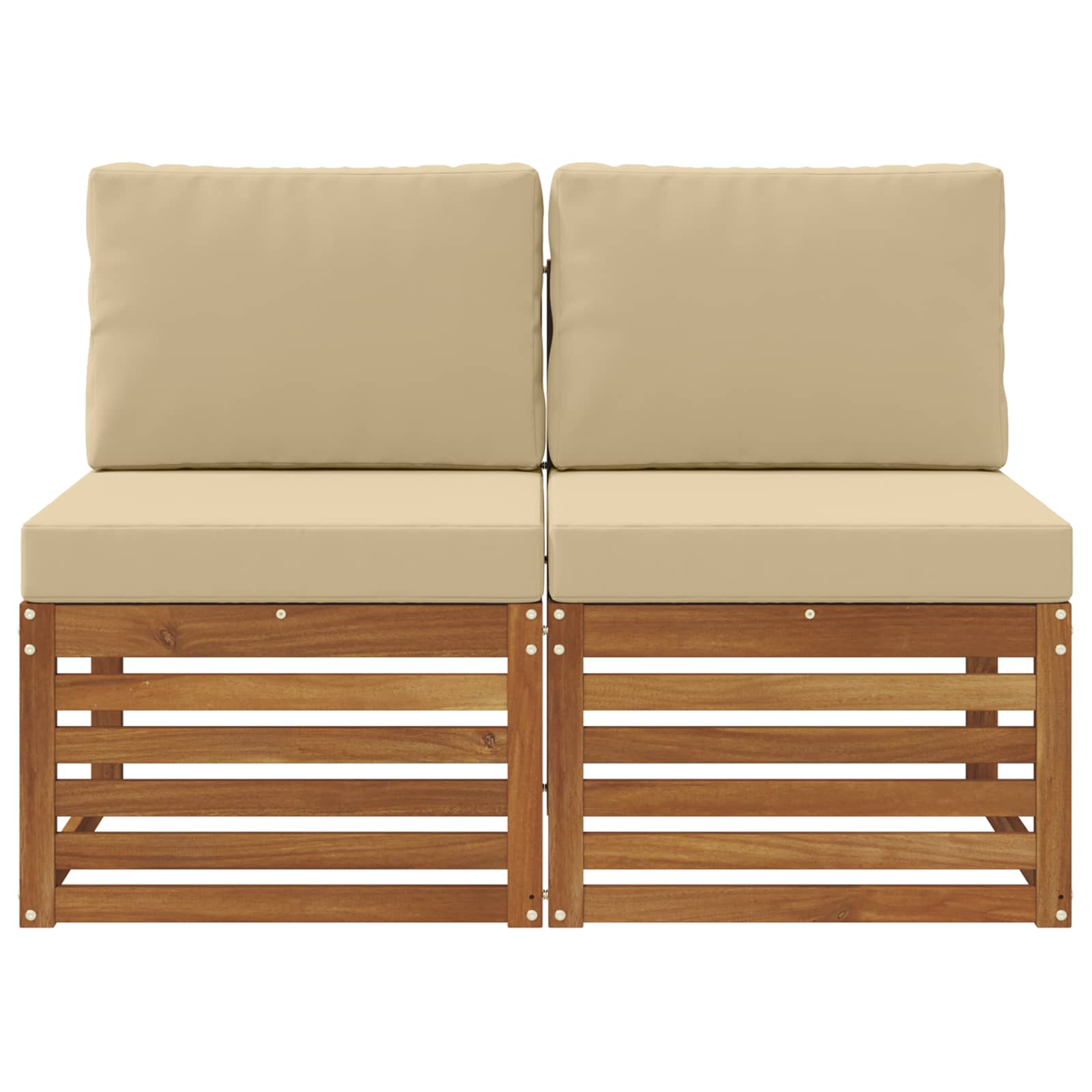 vidaXL 2 Sztuka Środkowa sofa ogrodowa Lite Drewno Akacji Naturalny