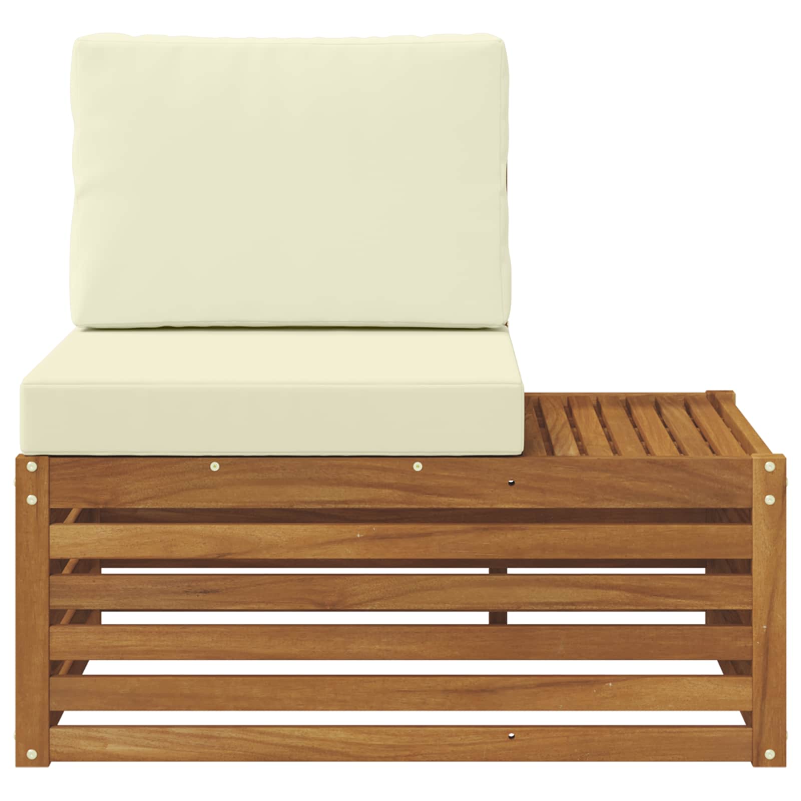 vidaXL Sofa końcowa na zewnątrz z poduszką Naturalny 91 x 63 x 73 cm