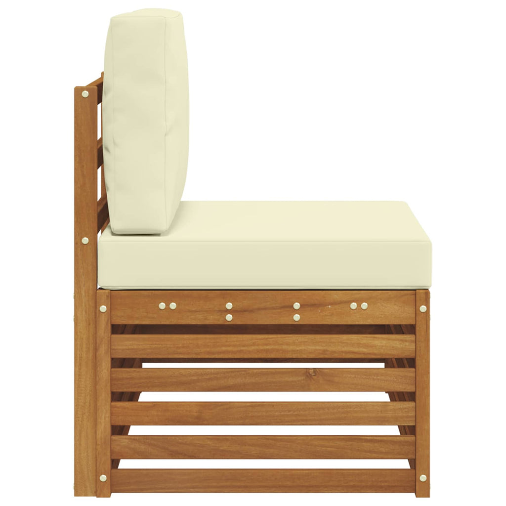 vidaXL Sofa końcowa na zewnątrz z poduszką Naturalny 91 x 63 x 73 cm