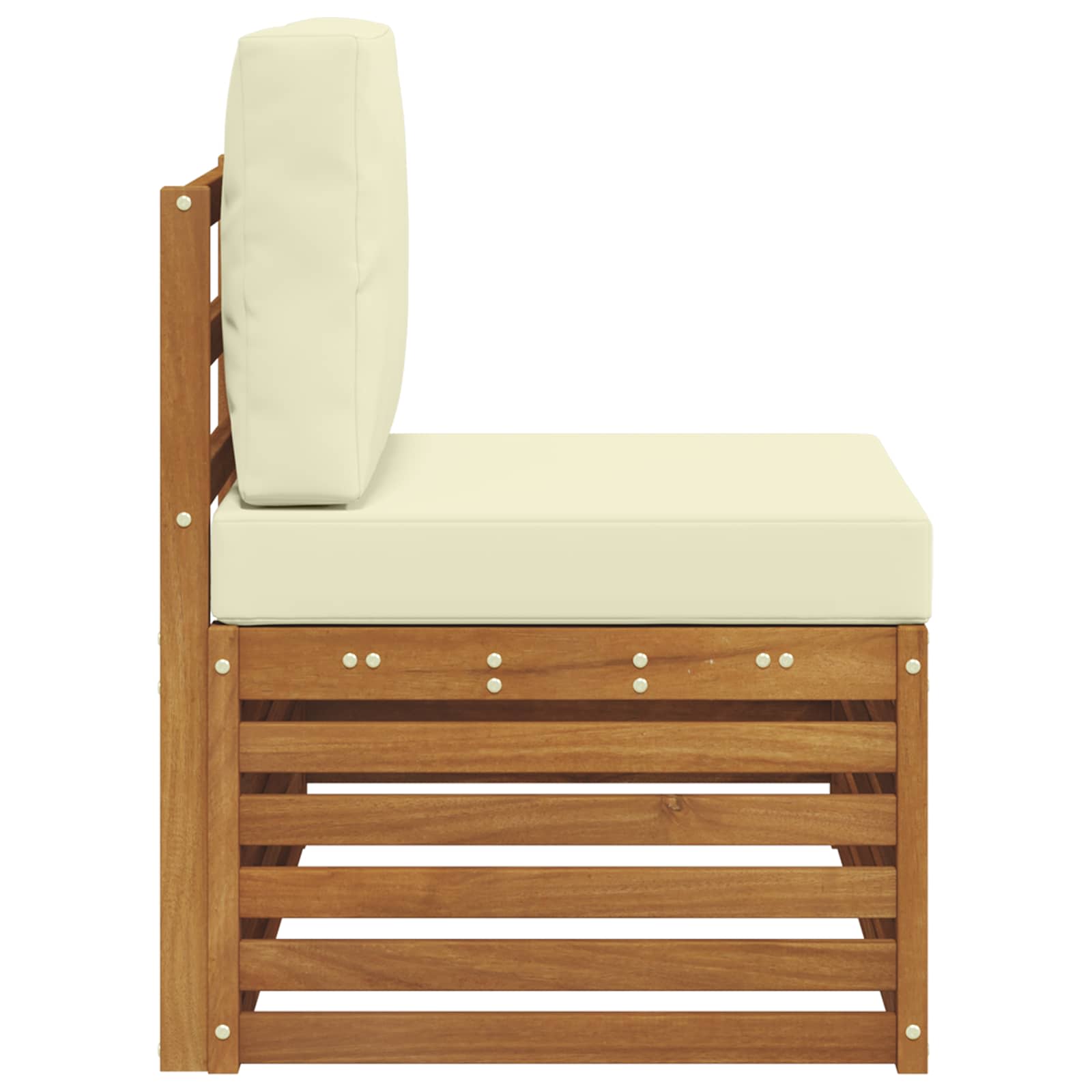 vidaXL Sofa końcowa na zewnątrz z poduszką Naturalny 91 x 63 x 73 cm