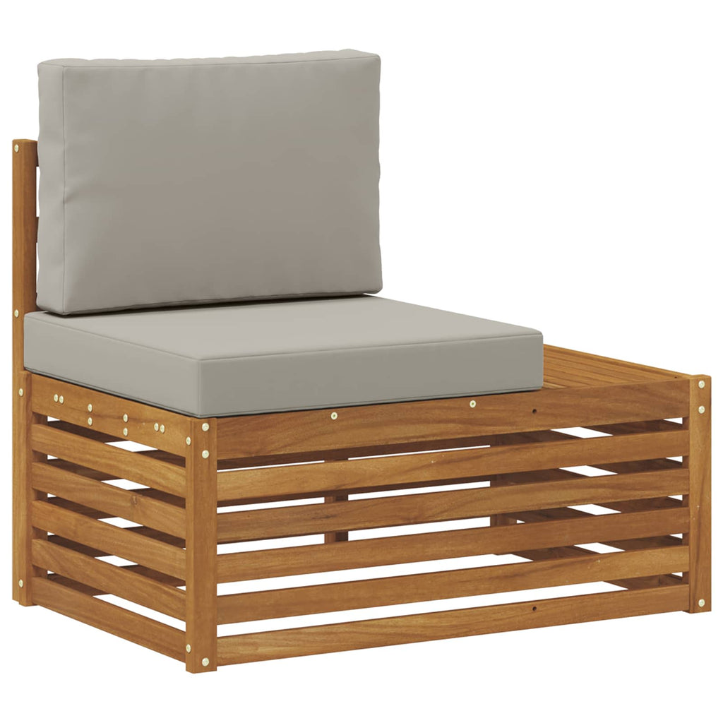 vidaXL Sofa końcowa na zewnątrz z poduszką Naturalny 91 x 63 x 73 cm