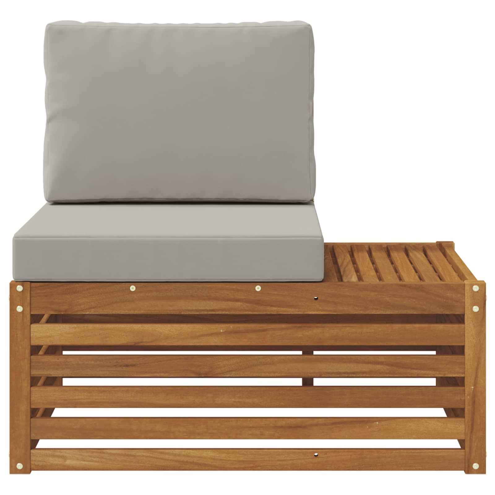 vidaXL Sofa końcowa na zewnątrz z poduszką Naturalny 91 x 63 x 73 cm