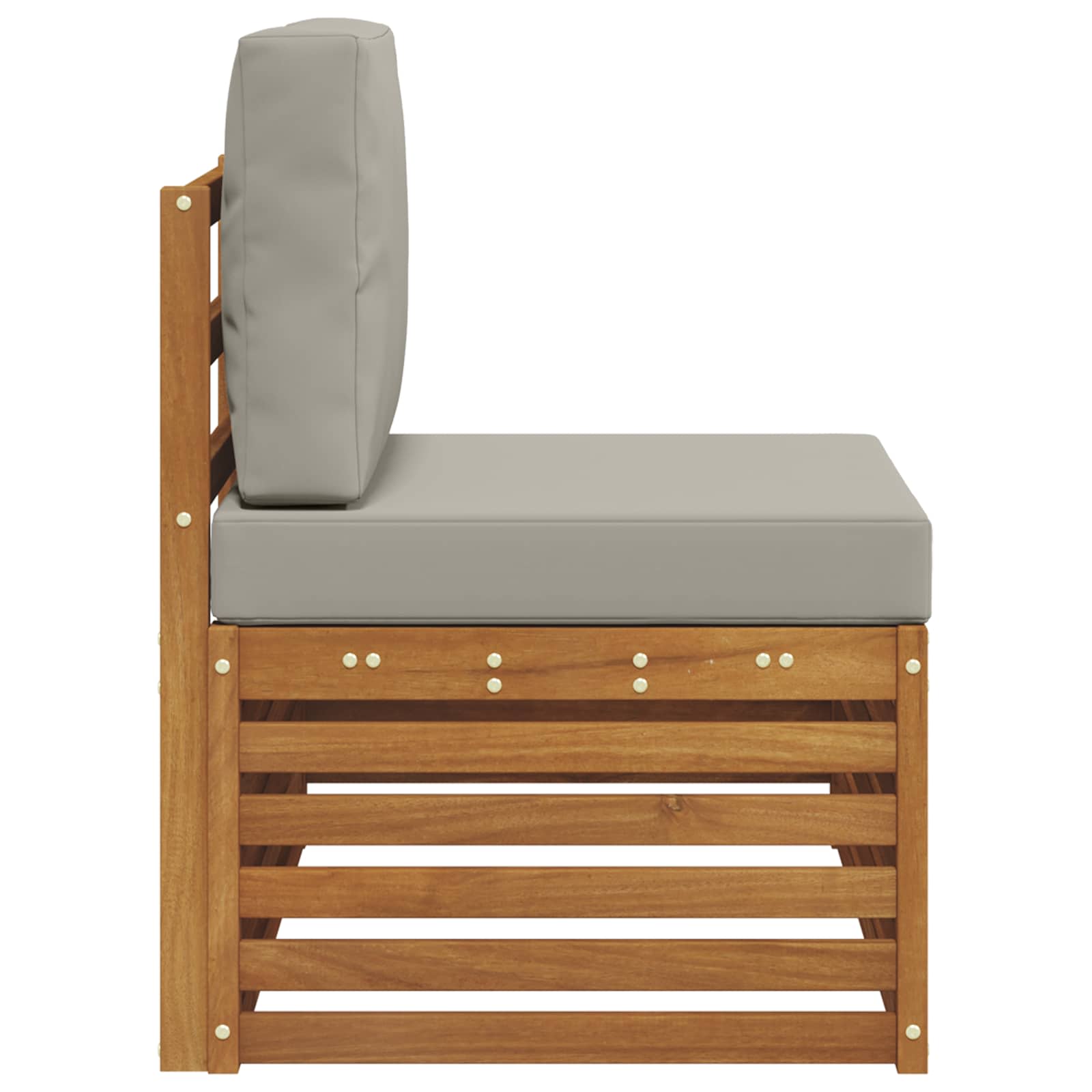 vidaXL Sofa końcowa na zewnątrz z poduszką Naturalny 91 x 63 x 73 cm