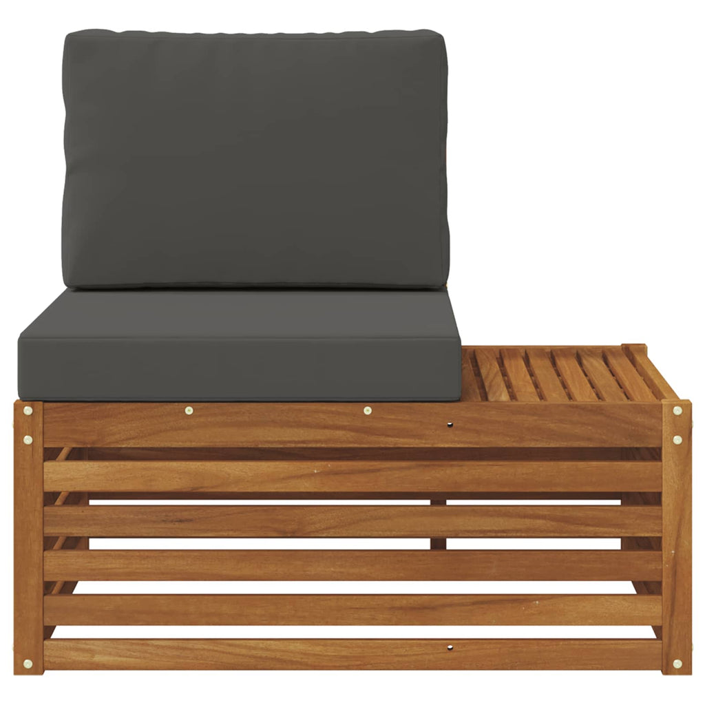 vidaXL Sofa końcowa na zewnątrz z poduszką Naturalny 91 x 63 x 73 cm