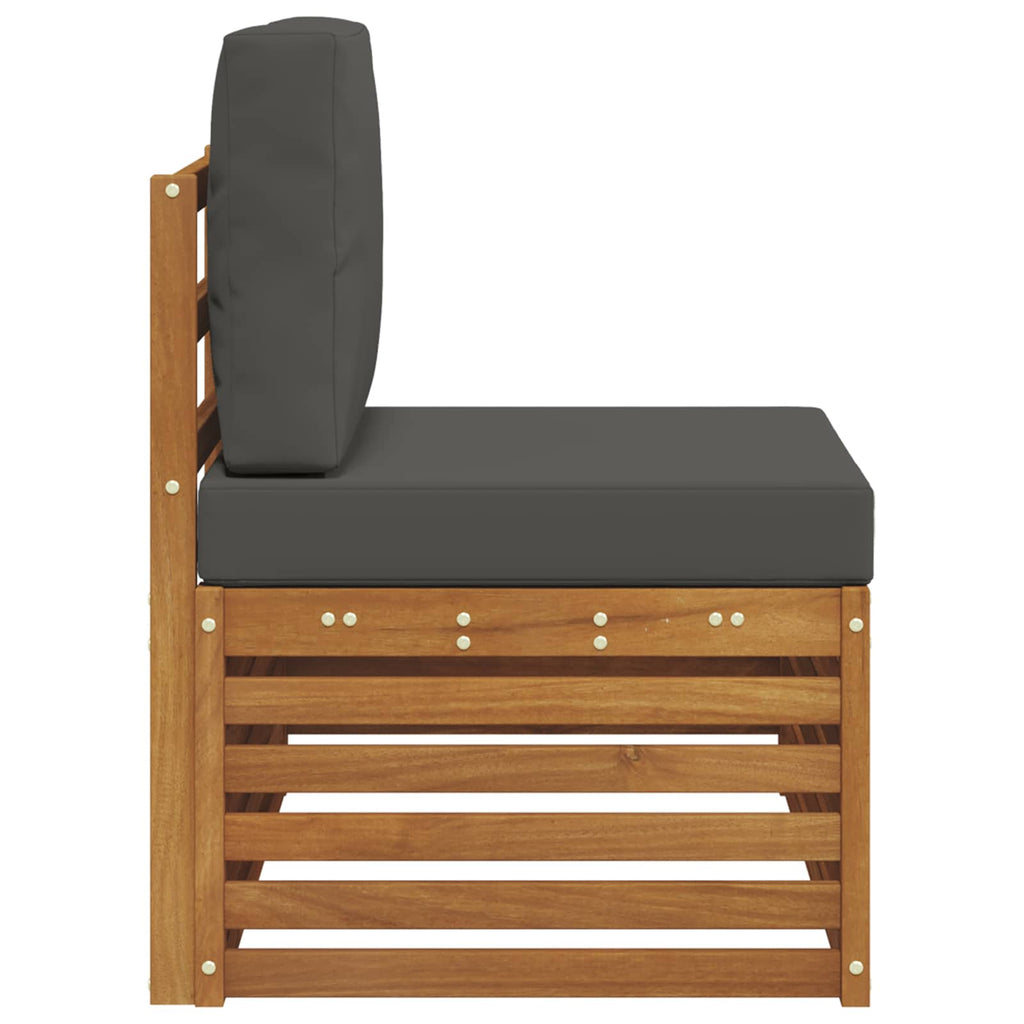 vidaXL Sofa końcowa na zewnątrz z poduszką Naturalny 91 x 63 x 73 cm