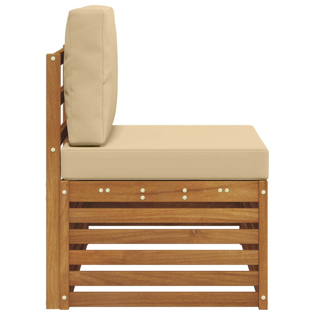 vidaXL Sofa końcowa na zewnątrz z poduszką Naturalny 91 x 63 x 73 cm