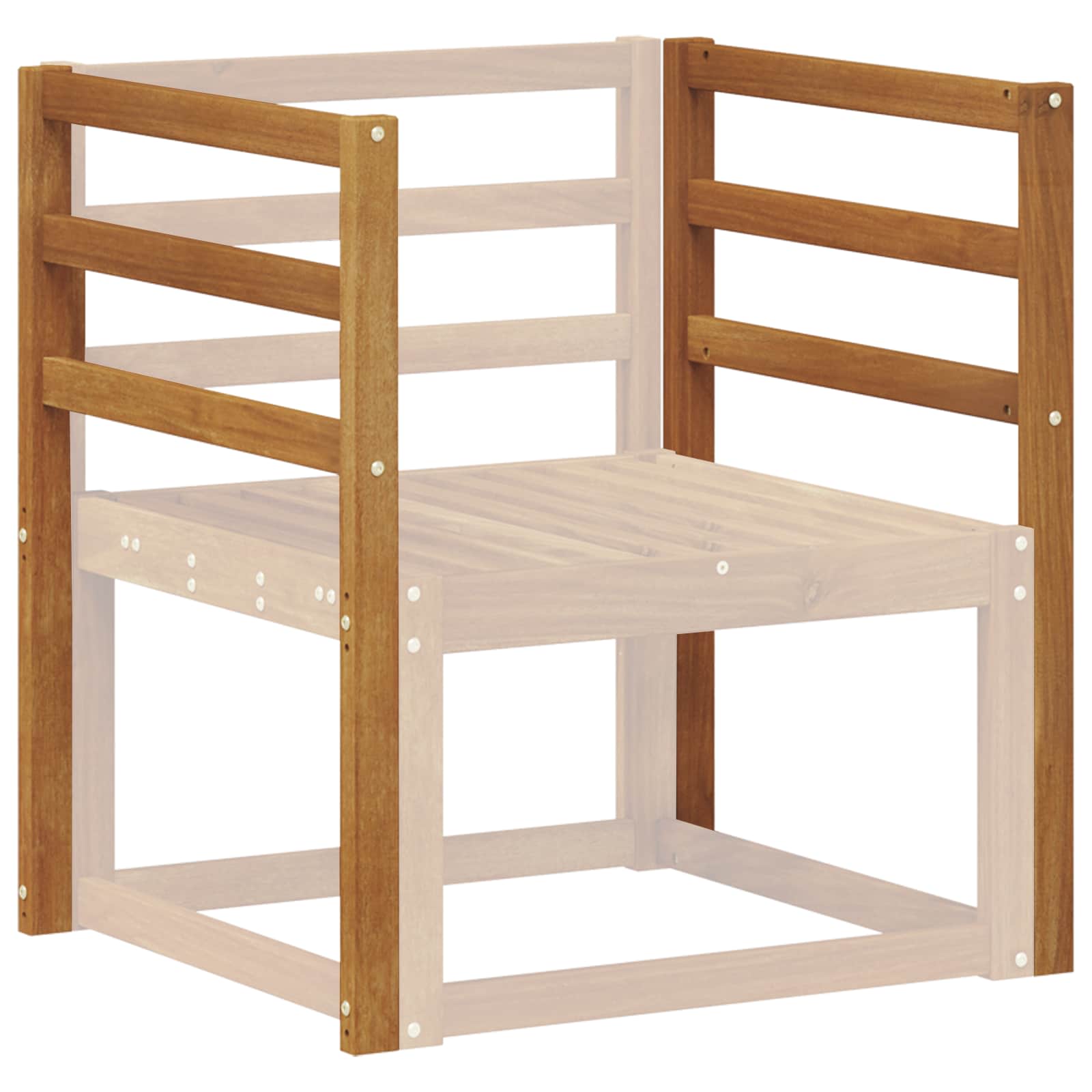 vidaXL Podłokietnik 2 pcs Naturalny 59 x 4 x 73 cm Lite Drewno Akacji