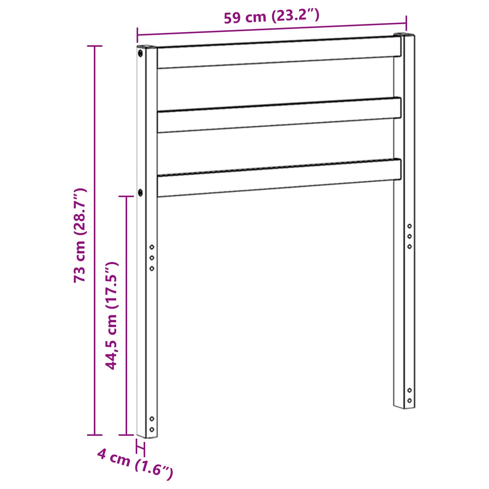 vidaXL Podłokietnik 2 pcs Naturalny 59 x 4 x 73 cm Lite Drewno Akacji