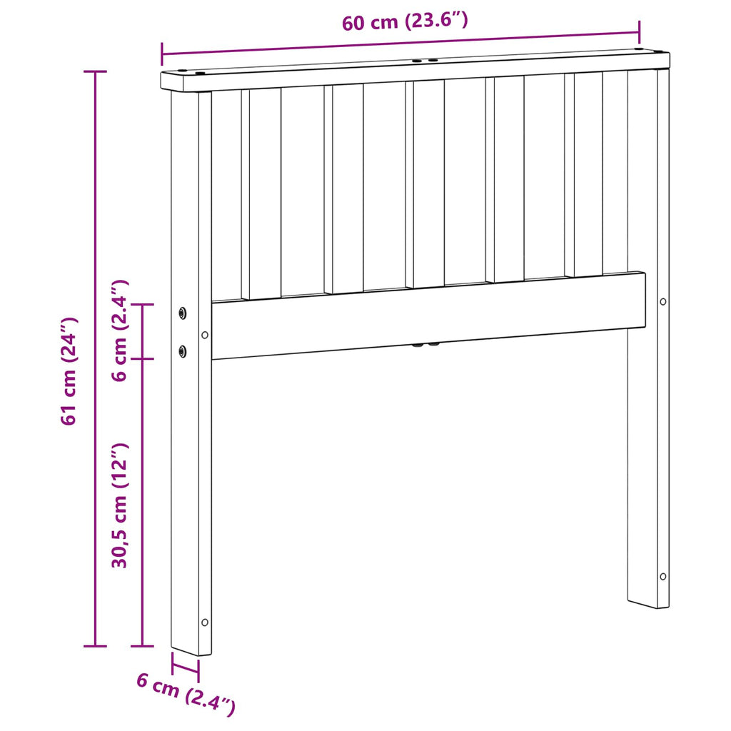 vidaXL Podłokietniki 2 pcs Brązowy 60 x 6 x 61 cm