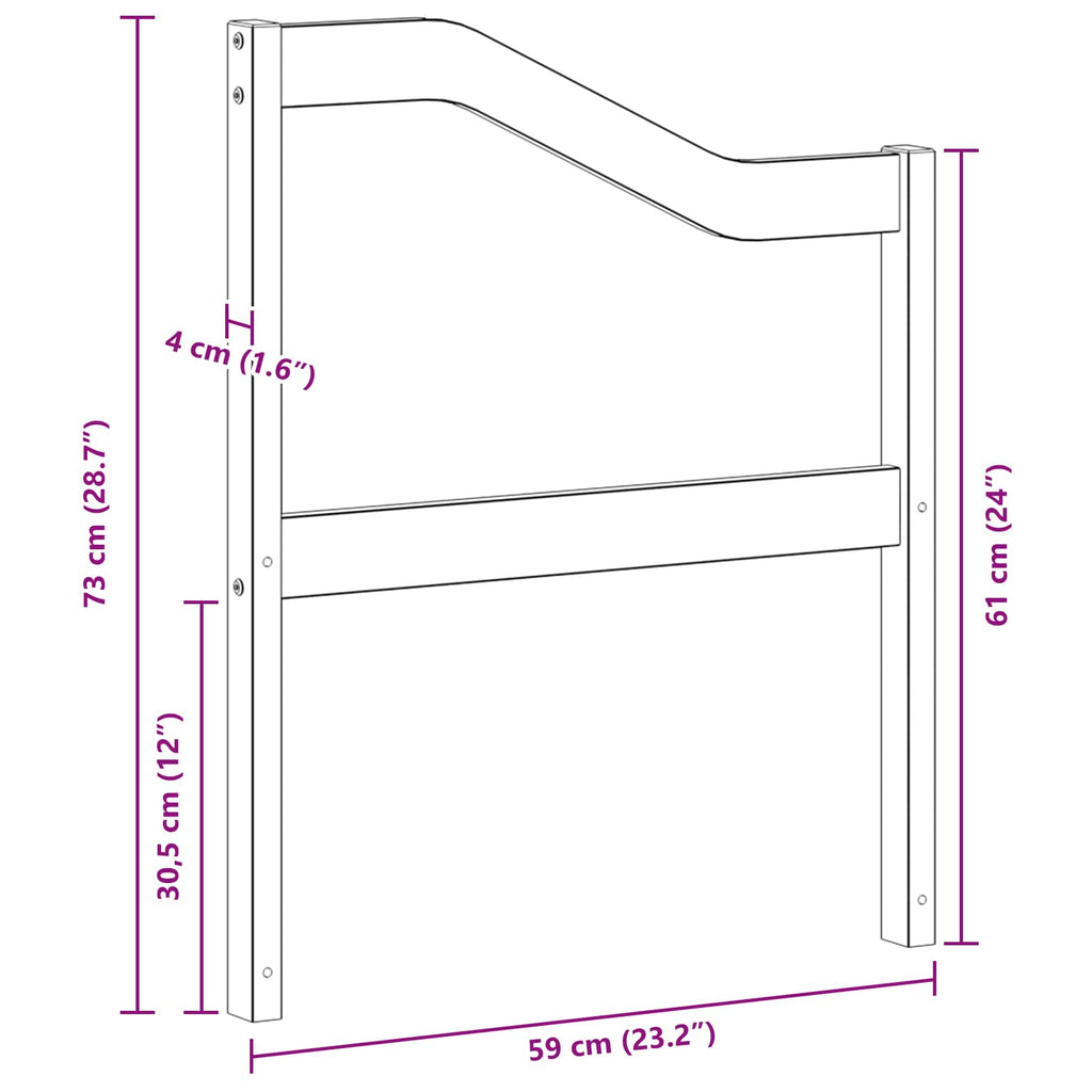 vidaXL Podłokietnik 2 pcs naturalny 59 x 4 x 73 cm Lite Drewno Akacji