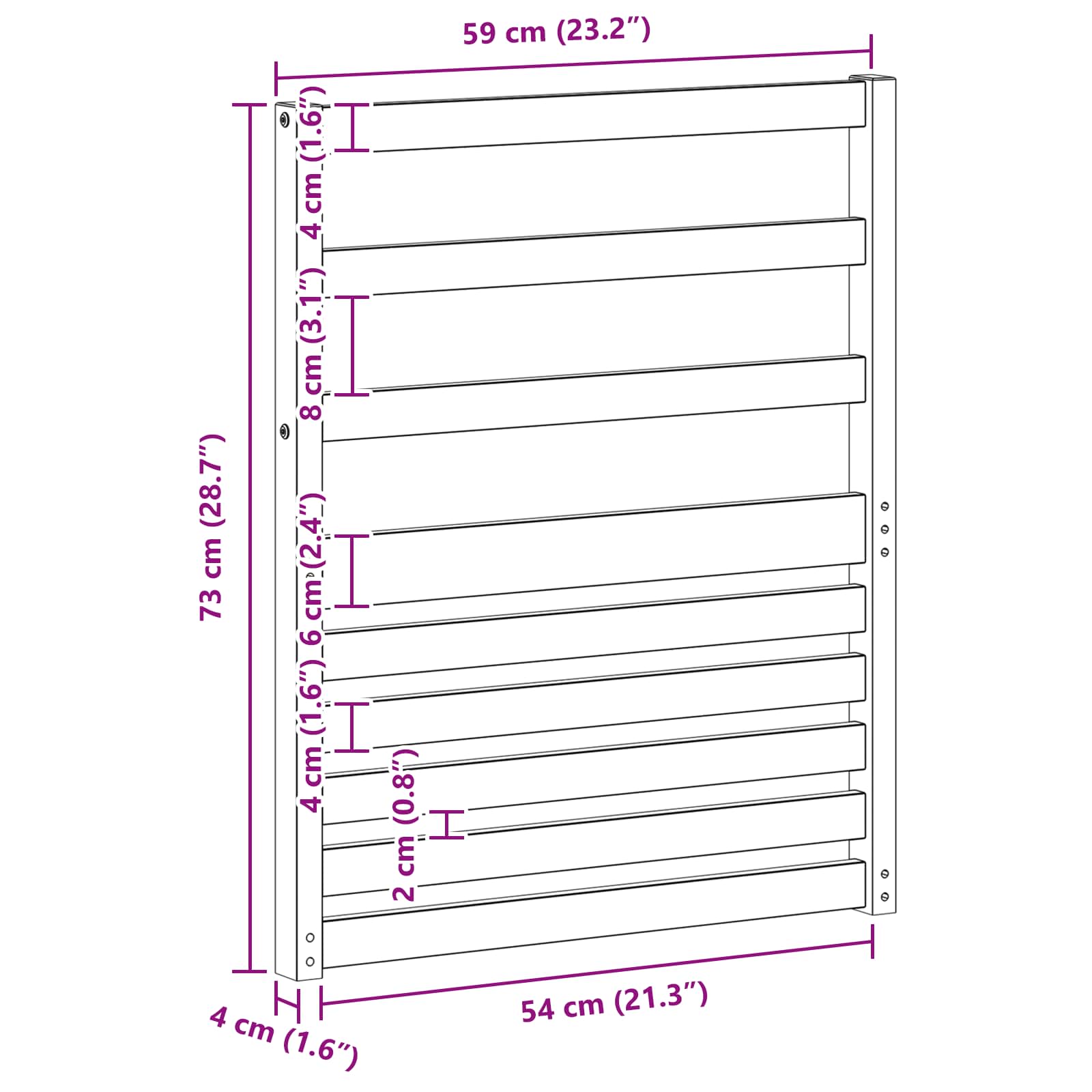 vidaXL Podłokietniki 2 pcs Brązowy 59 x 4 x 73 cm