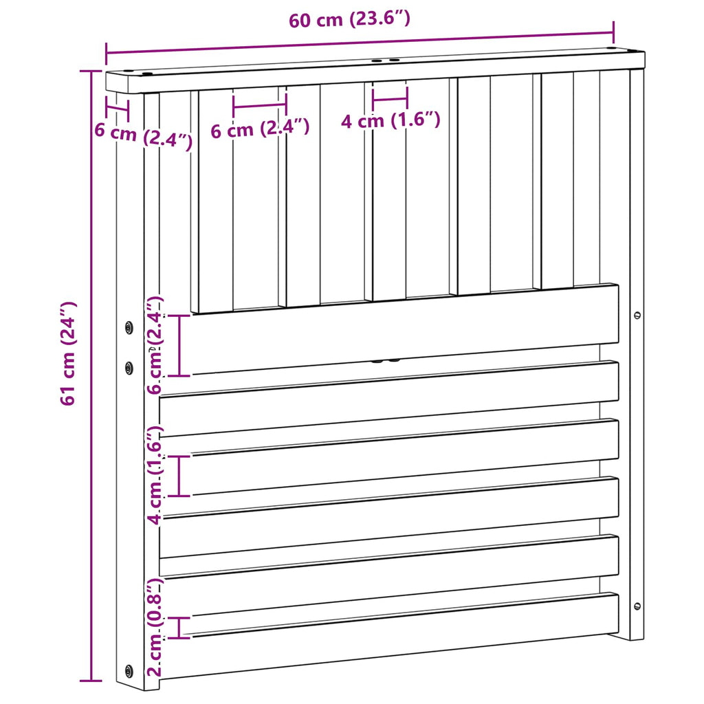 vidaXL Podłokietniki 2 pcs Brązowy 60 x 6 x 61 cm