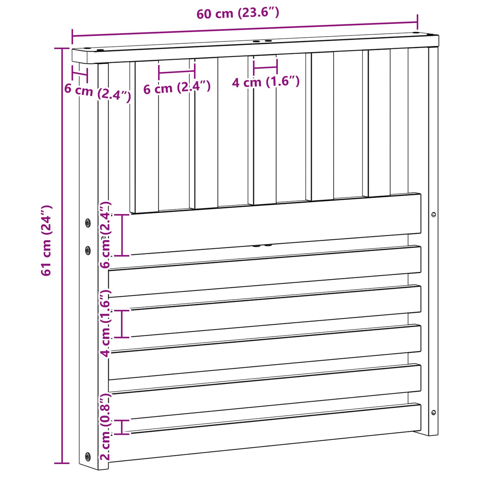 vidaXL Podłokietniki 2 pcs Brązowy 60 x 6 x 61 cm