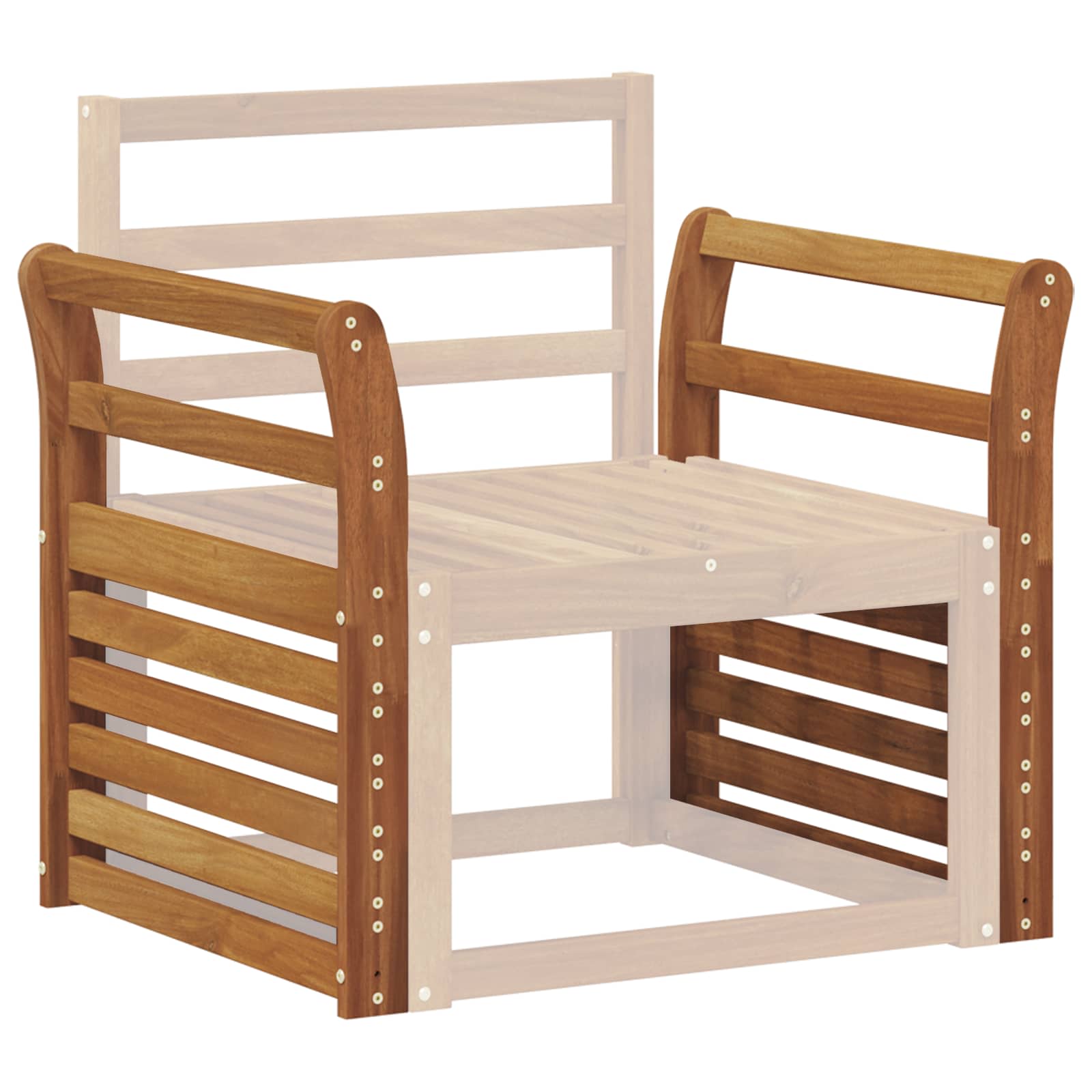 vidaXL Podłokietnik 2 pcs naturalny 58,5 x 8 x 60 cm