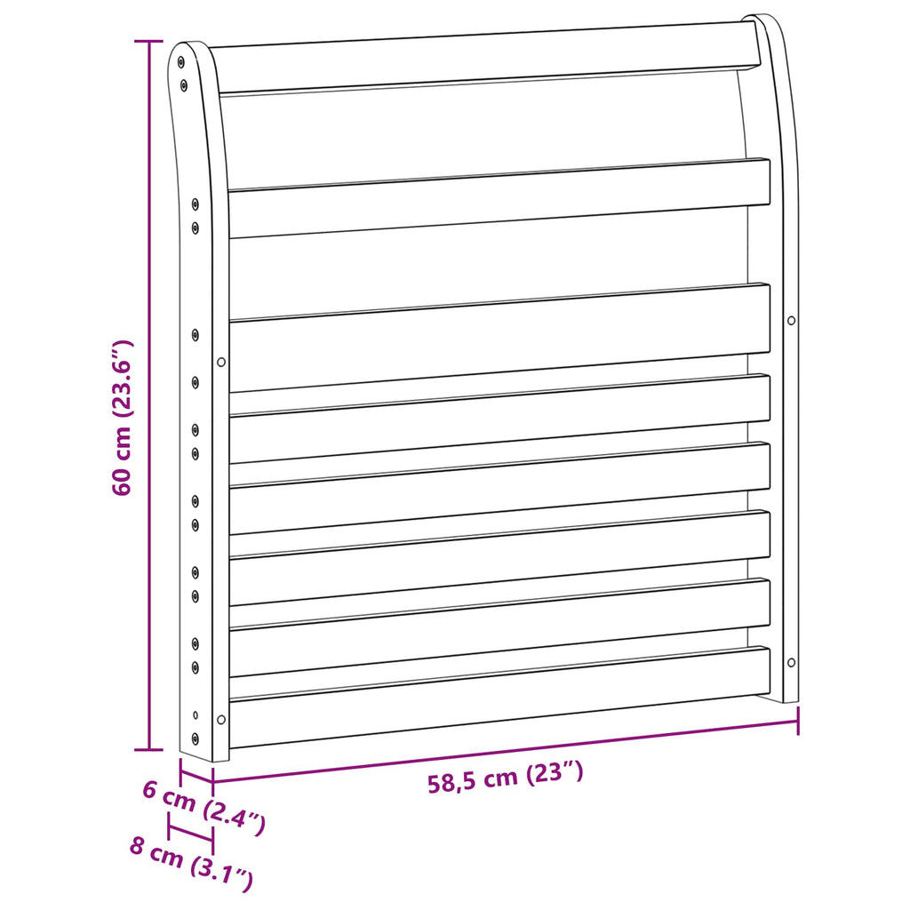 vidaXL Podłokietnik 2 pcs naturalny 58,5 x 8 x 60 cm