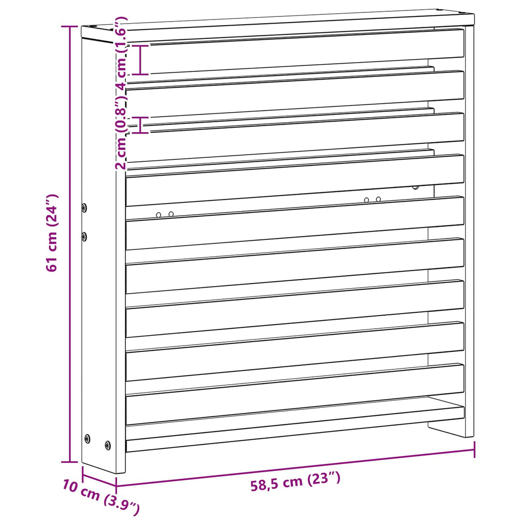 vidaXL Podłokietniki 2 pcs Brązowy 58,5 x 10 x 61 cm
