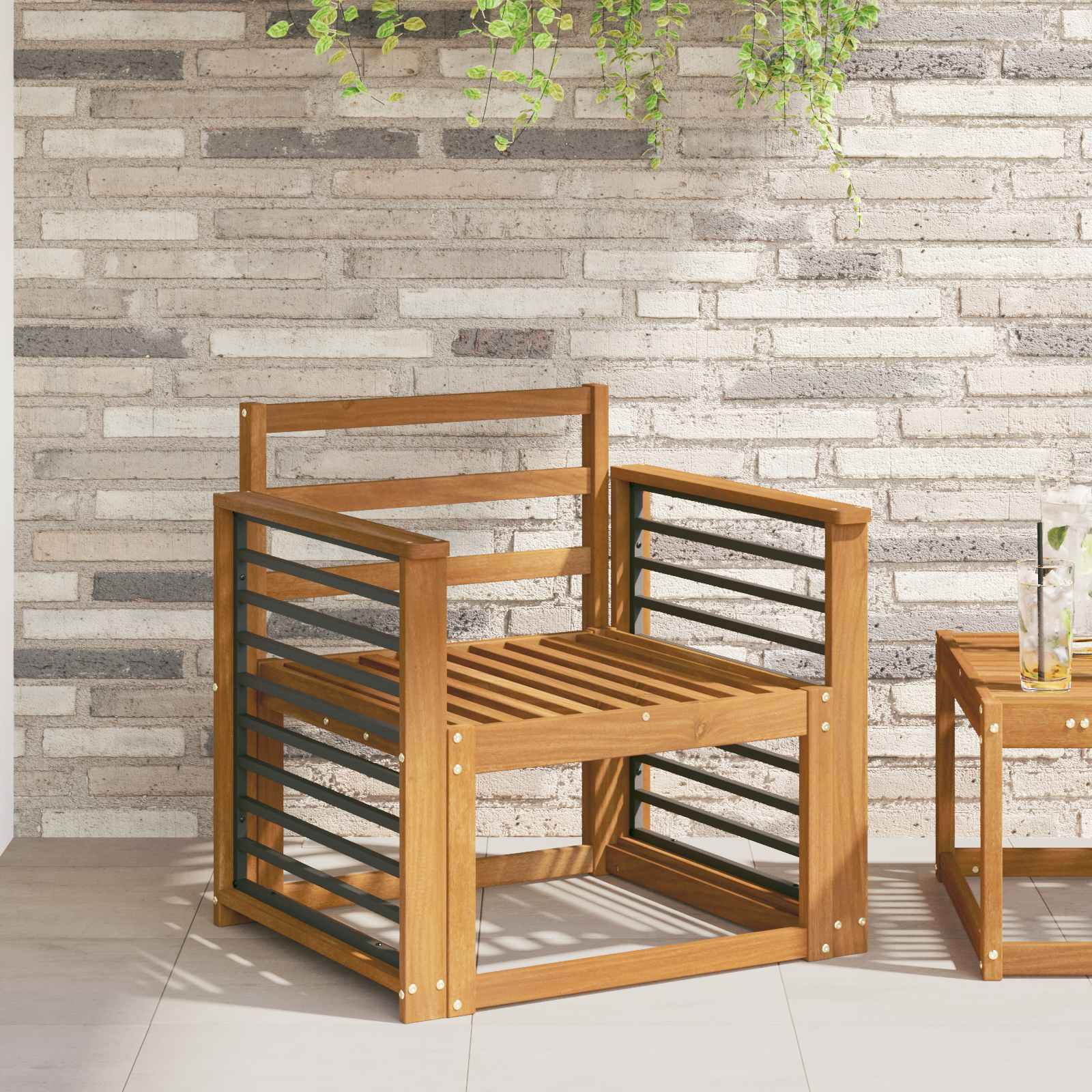 vidaXL Podłokietnik 2 pcs naturalny 60 x 6 x 61 cm Lite Drewno Akacji