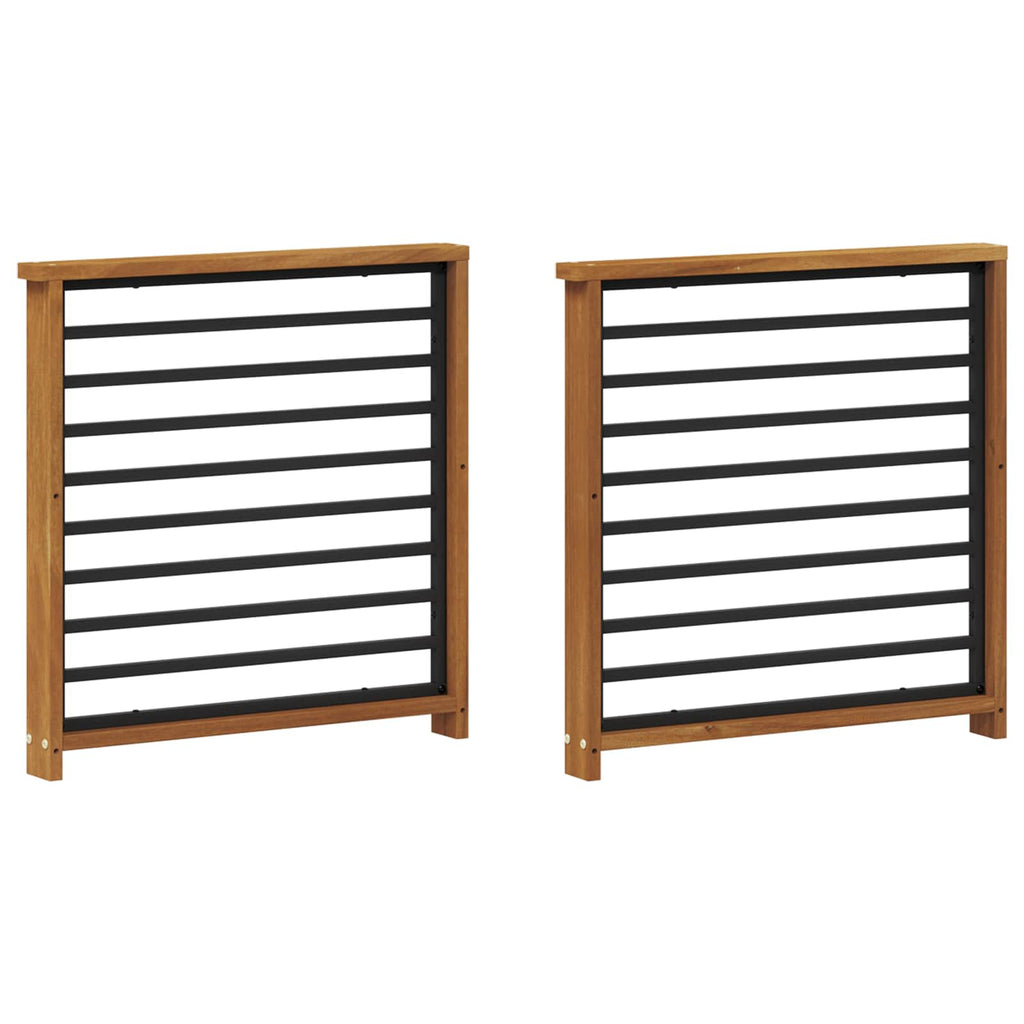 vidaXL Podłokietnik 2 pcs naturalny 60 x 6 x 61 cm Lite Drewno Akacji