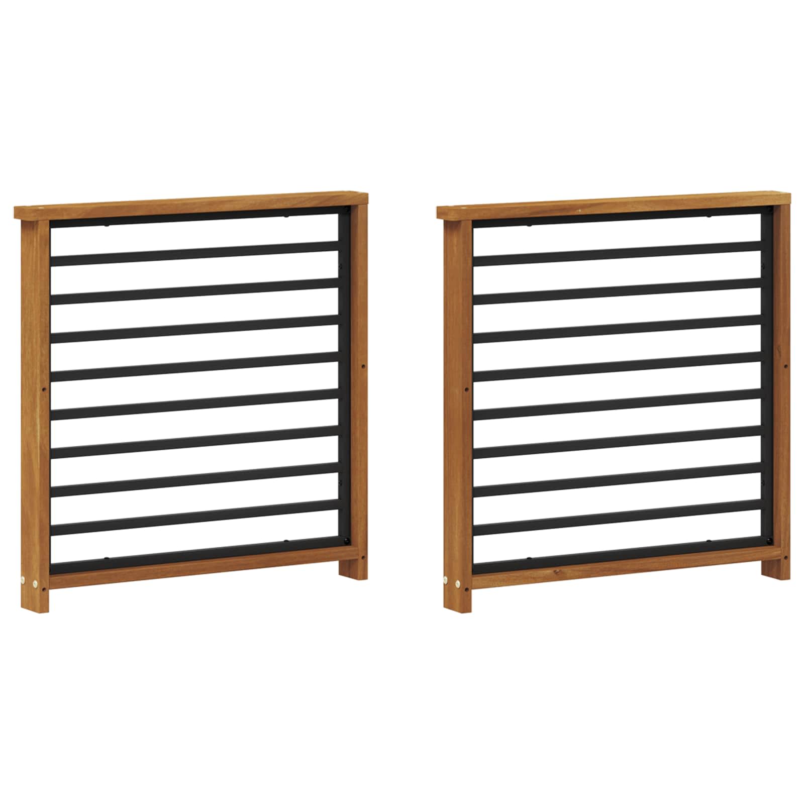 vidaXL Podłokietnik 2 pcs naturalny 60 x 6 x 61 cm Lite Drewno Akacji