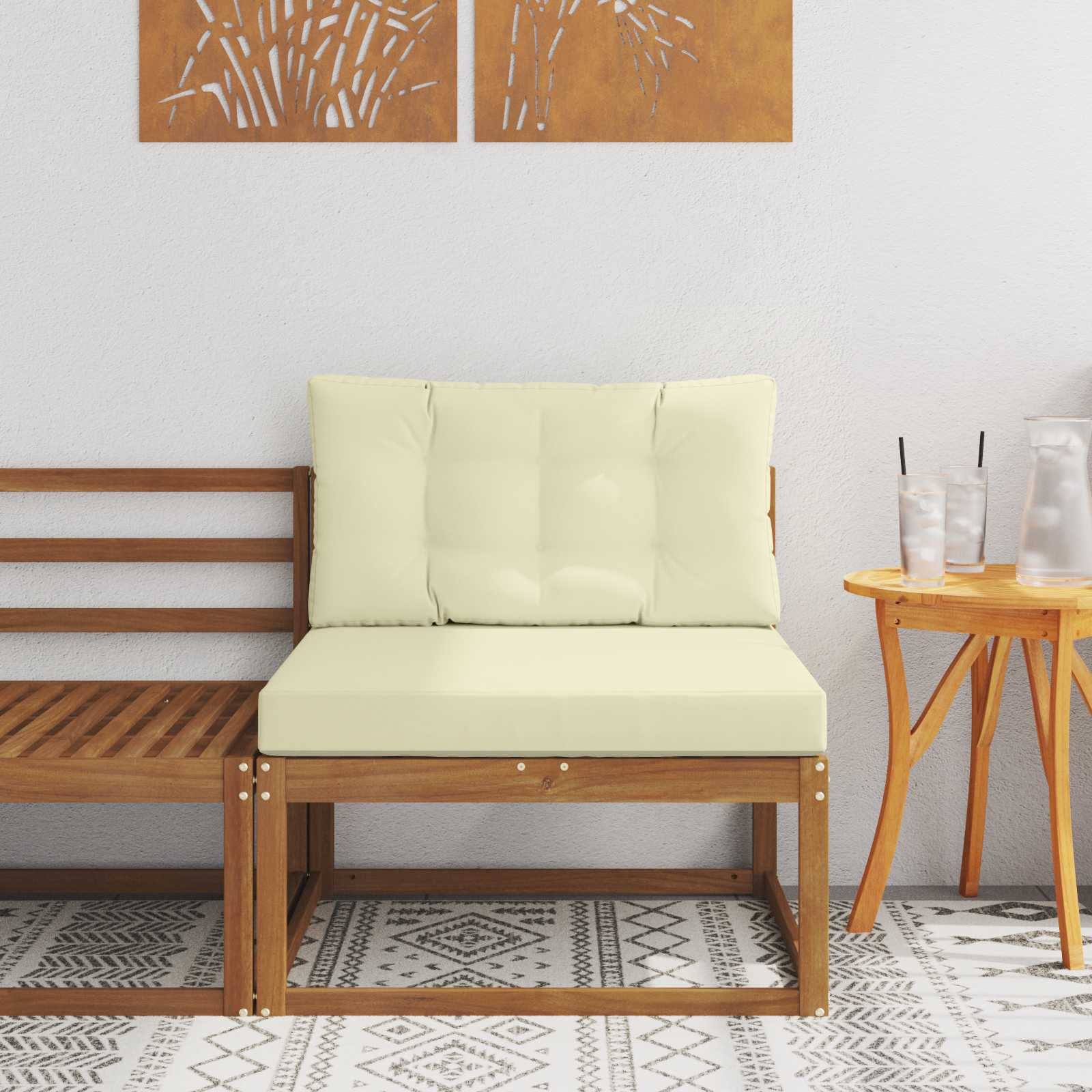 vidaXL Środkowa sofa ogrodowa Naturalny