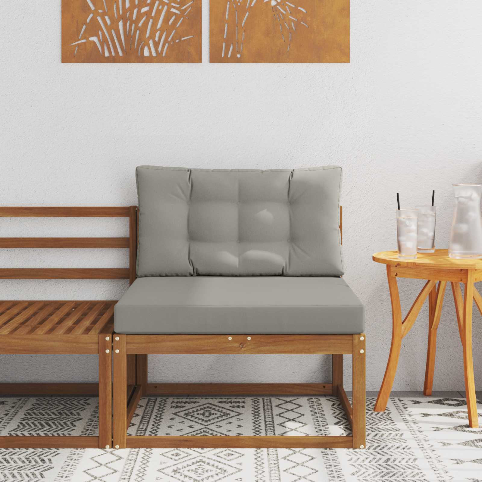 vidaXL Środkowa sofa ogrodowa Naturalny
