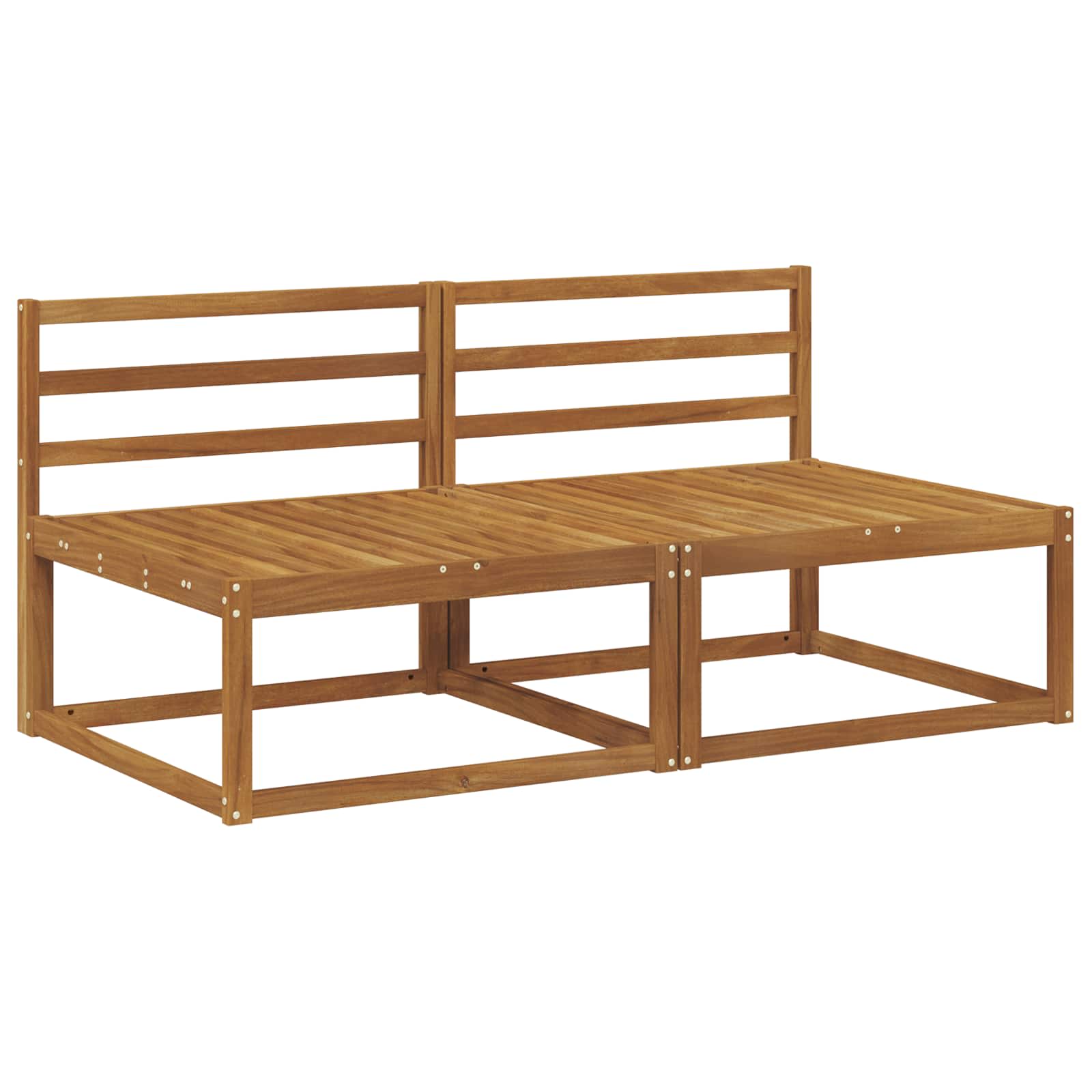 vidaXL 2 Sztuka Środkowa sofa ogrodowa Naturalny 158 x 83 x 73 cm
