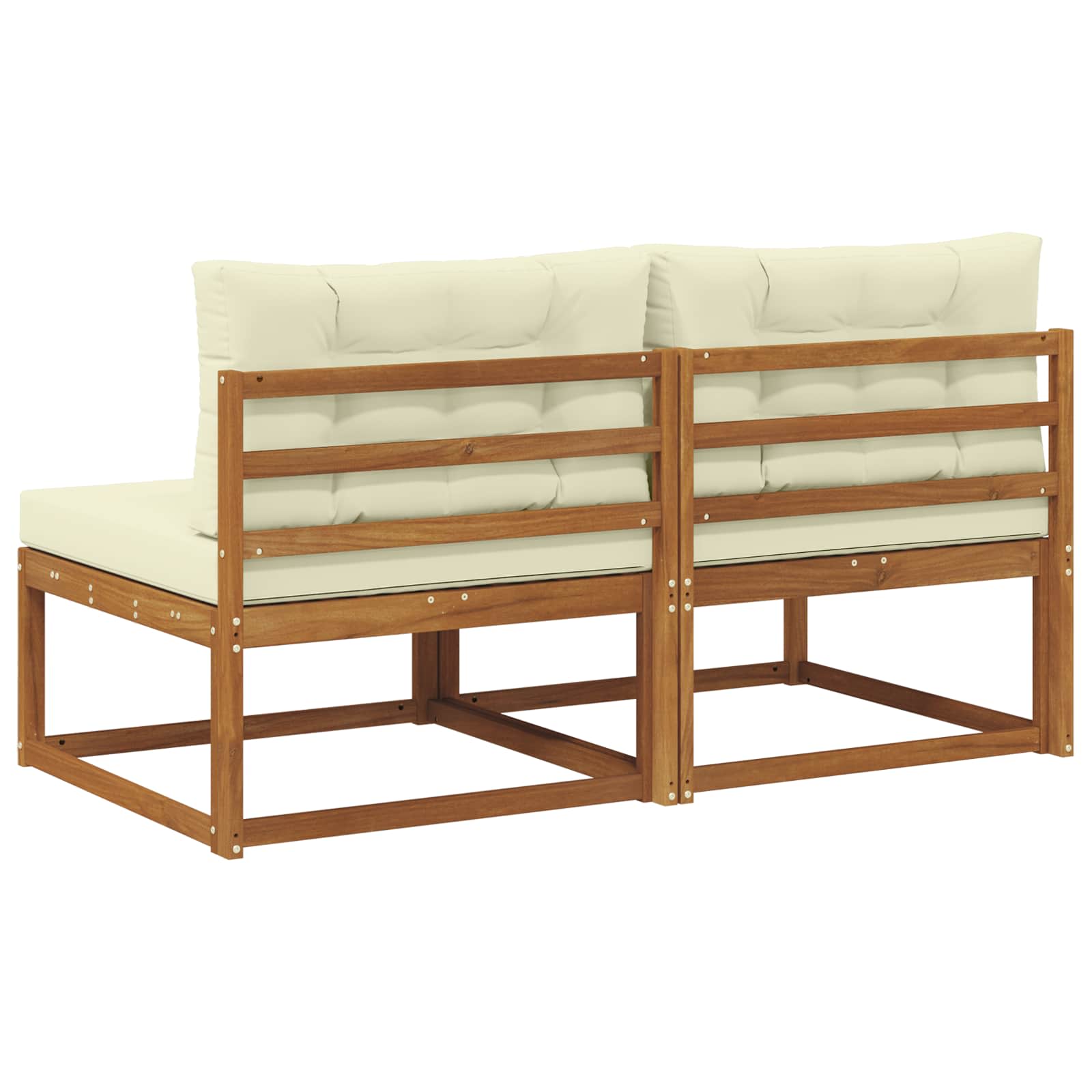 vidaXL Środkowa sofa ogrodowa z poduszką 2 Sztuka Naturalny