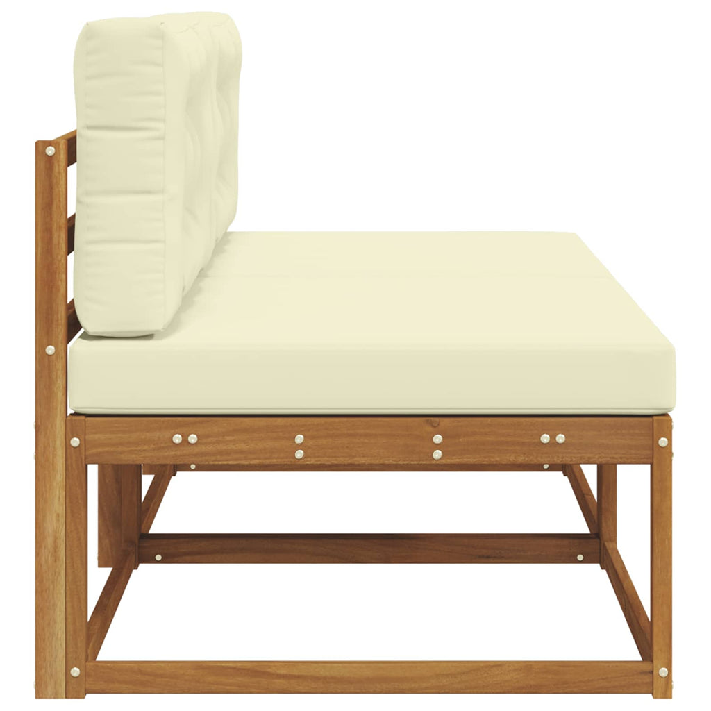 vidaXL Środkowa sofa ogrodowa z poduszką 2 Sztuka Naturalny
