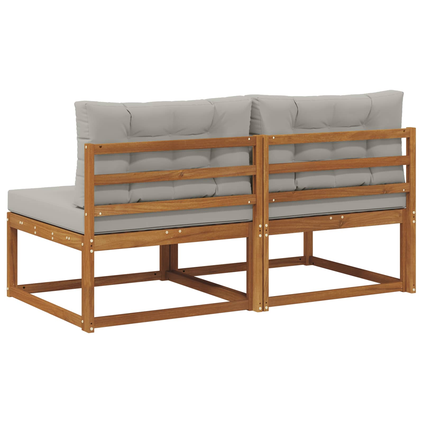vidaXL Środkowa sofa ogrodowa z poduszką 2 Sztuka Naturalny