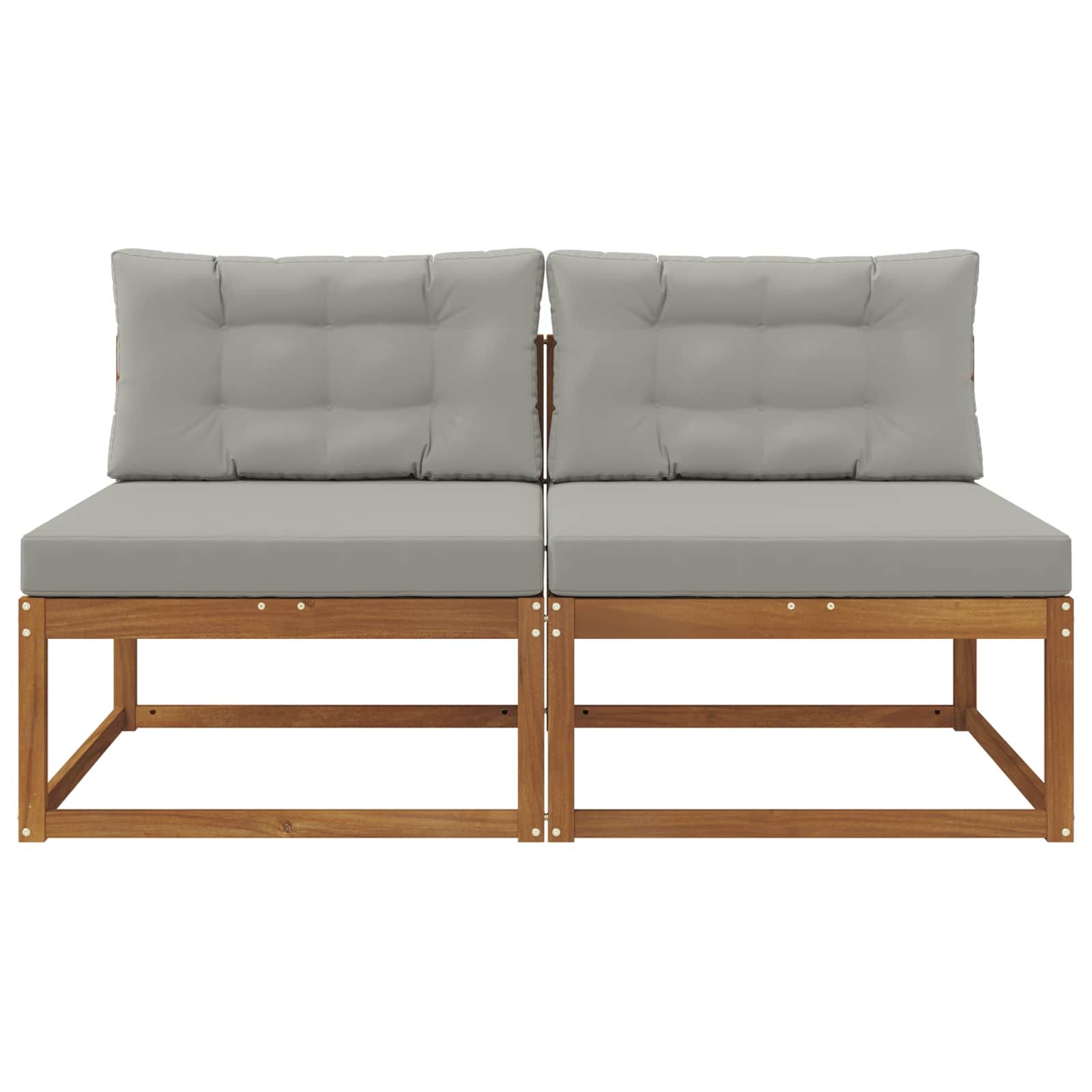 vidaXL Środkowa sofa ogrodowa z poduszką 2 Sztuka Naturalny