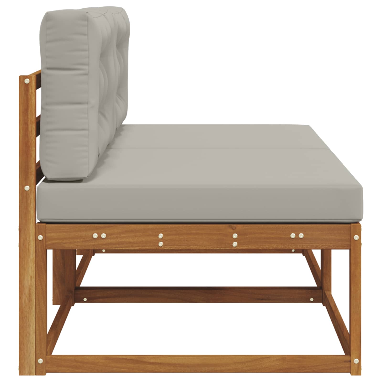 vidaXL Środkowa sofa ogrodowa z poduszką 2 Sztuka Naturalny