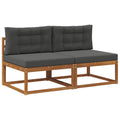 vidaXL Środkowa sofa ogrodowa z poduszką 2 Sztuka Naturalny