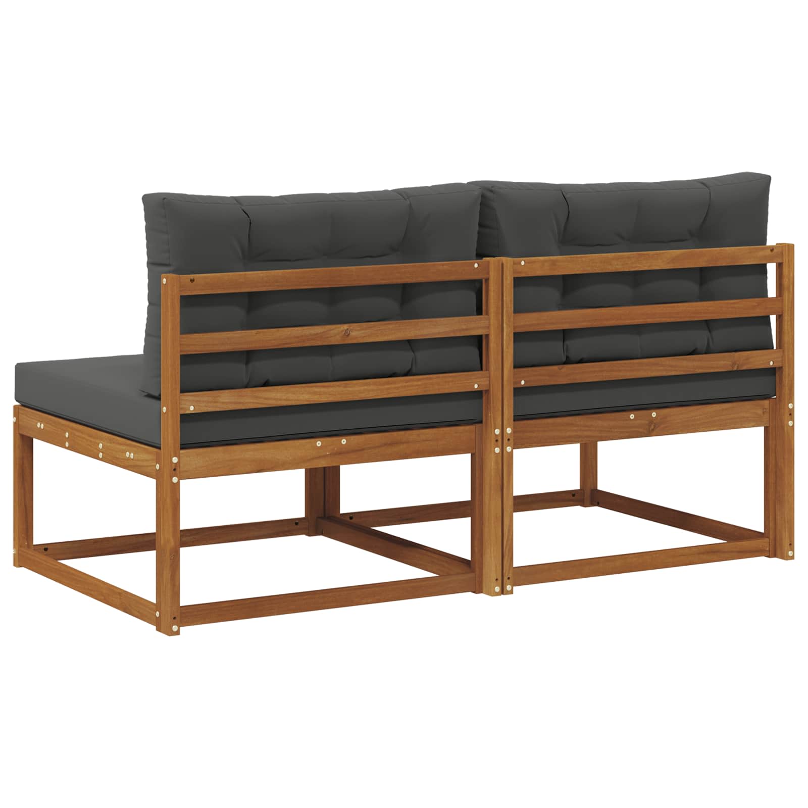 vidaXL Środkowa sofa ogrodowa z poduszką 2 Sztuka Naturalny