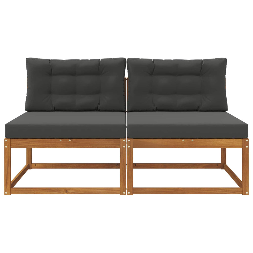 vidaXL Środkowa sofa ogrodowa z poduszką 2 Sztuka Naturalny