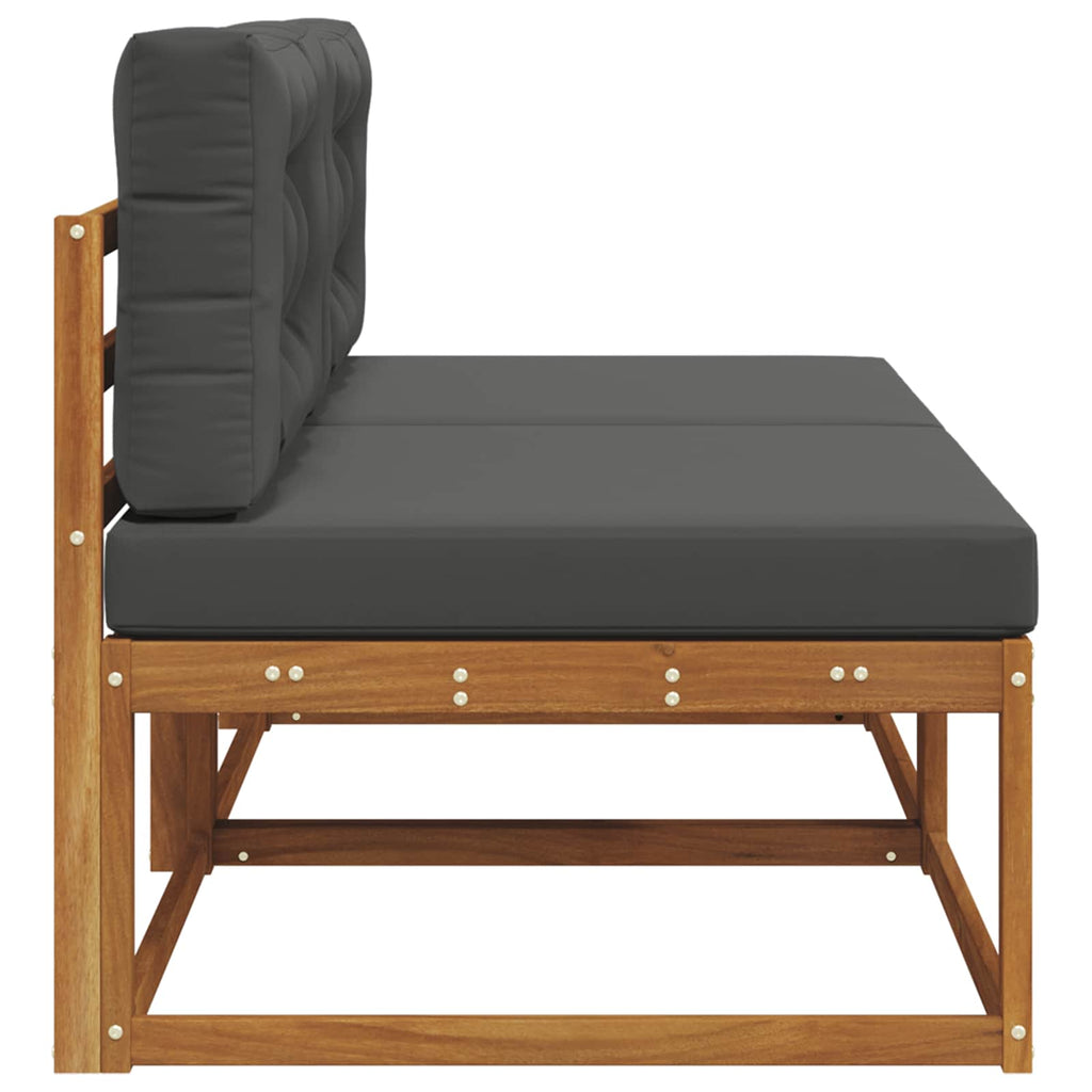 vidaXL Środkowa sofa ogrodowa z poduszką 2 Sztuka Naturalny