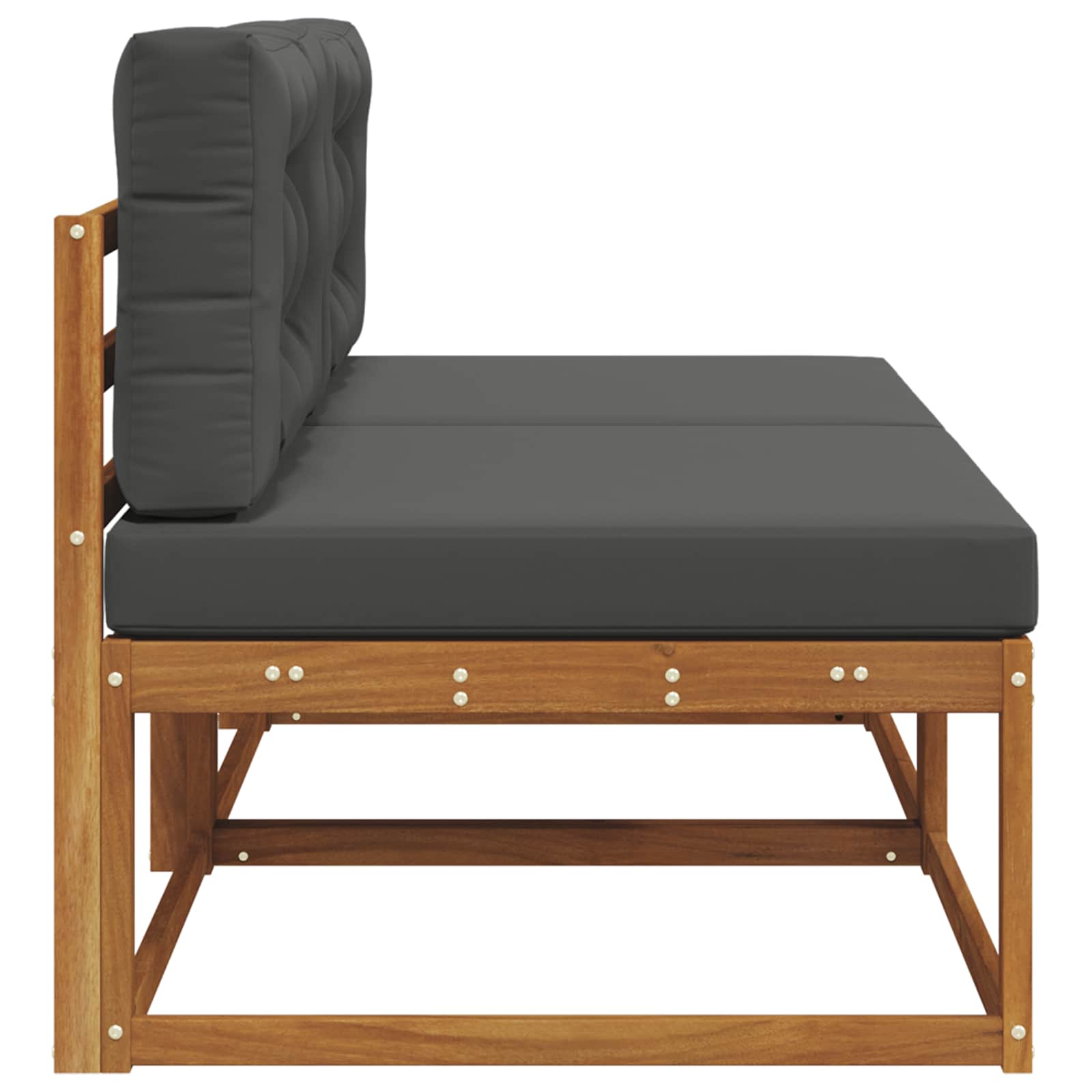 vidaXL Środkowa sofa ogrodowa z poduszką 2 Sztuka Naturalny