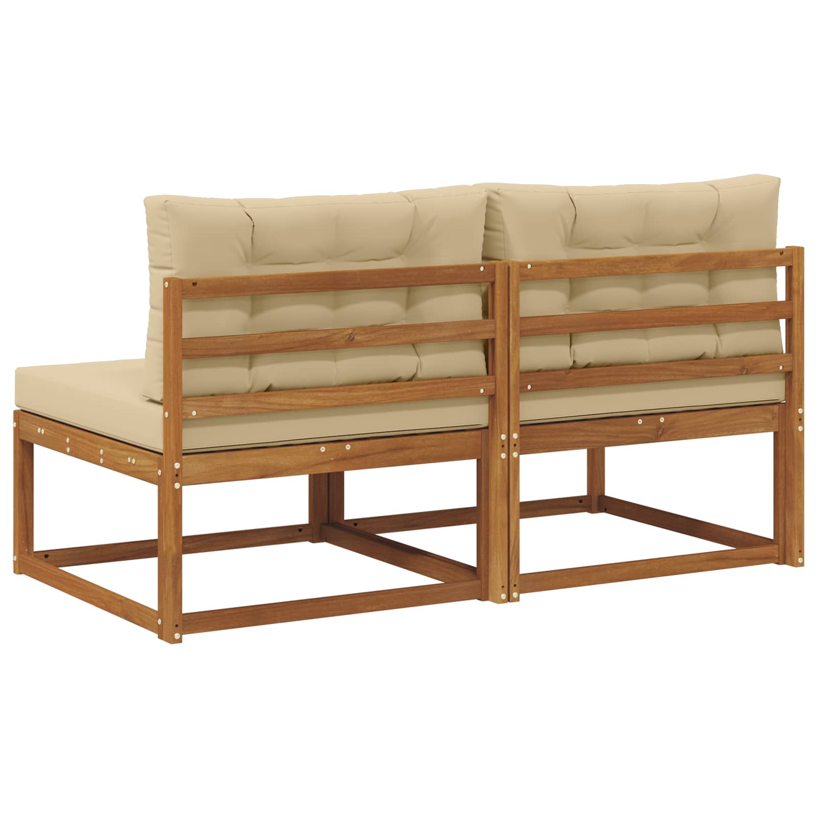 vidaXL Środkowa sofa ogrodowa z poduszką 2 Sztuka Naturalny