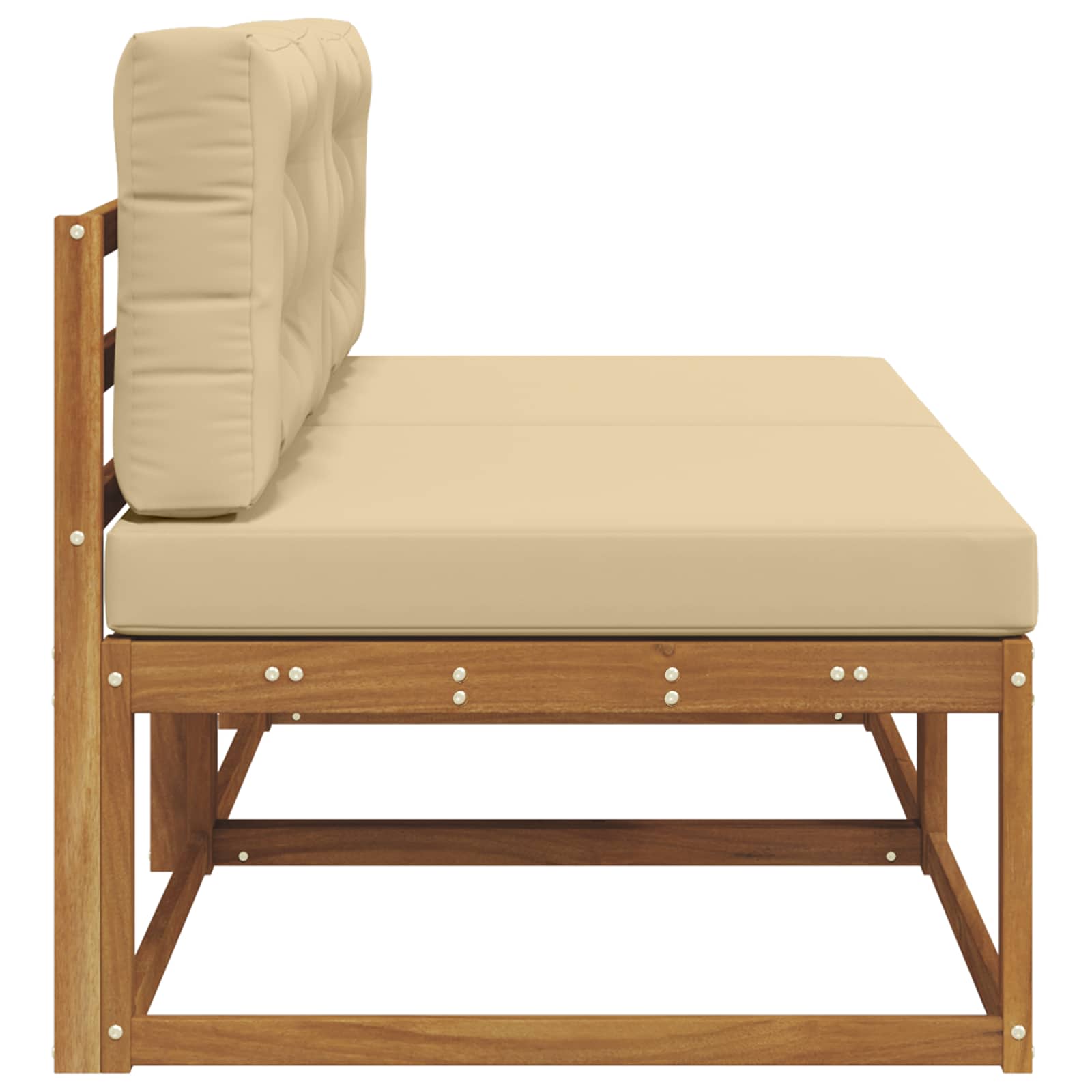 vidaXL Środkowa sofa ogrodowa z poduszką 2 Sztuka Naturalny